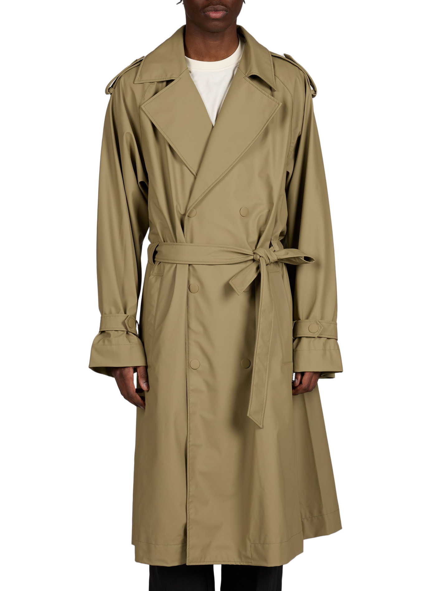 Long waterproof trench coat RAINS Green