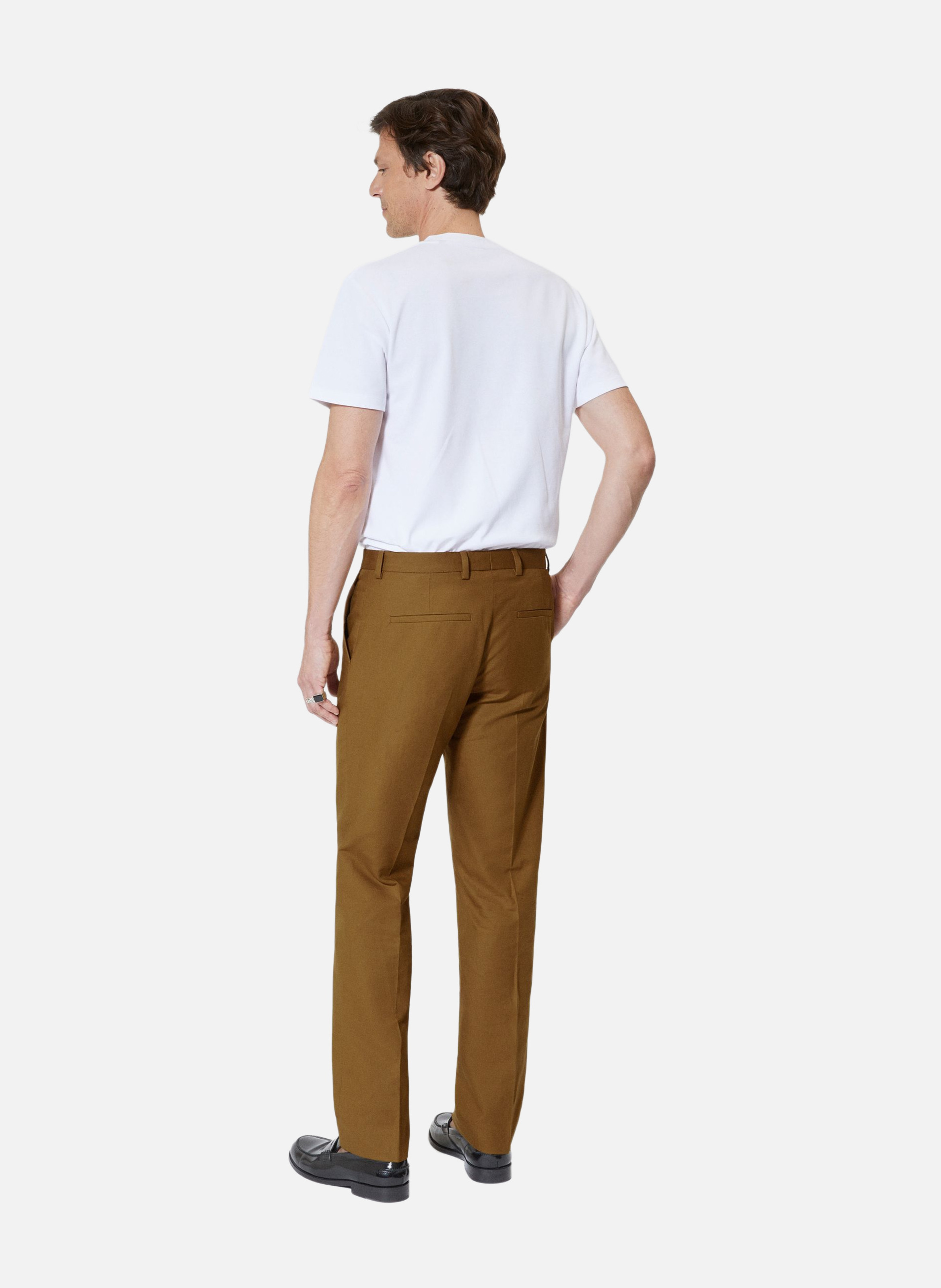 Pantalon de costume en coton lin THE KOOPLES Marron