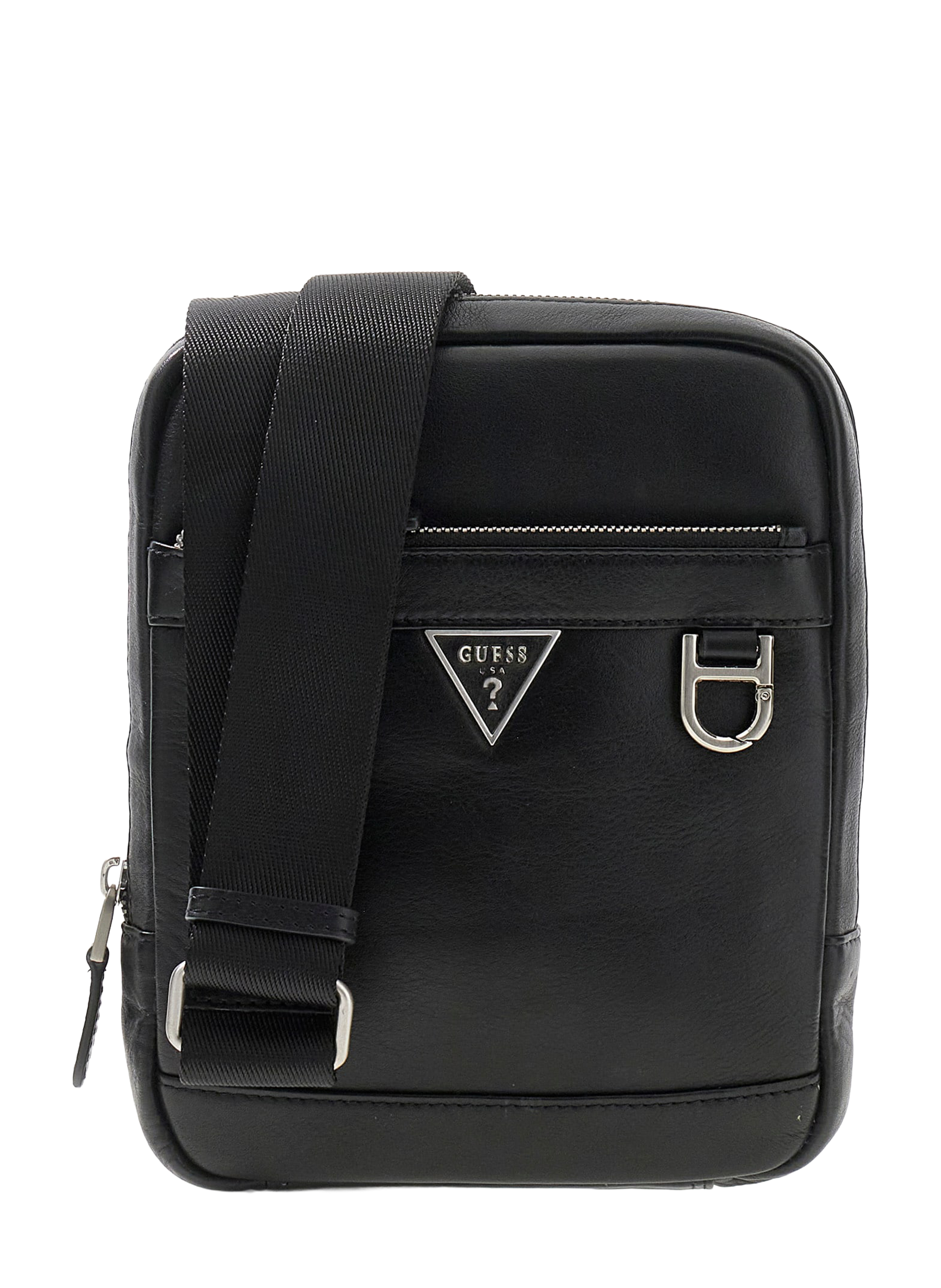 Sac à bandoulière Monaco en cuir  GUESS Noir