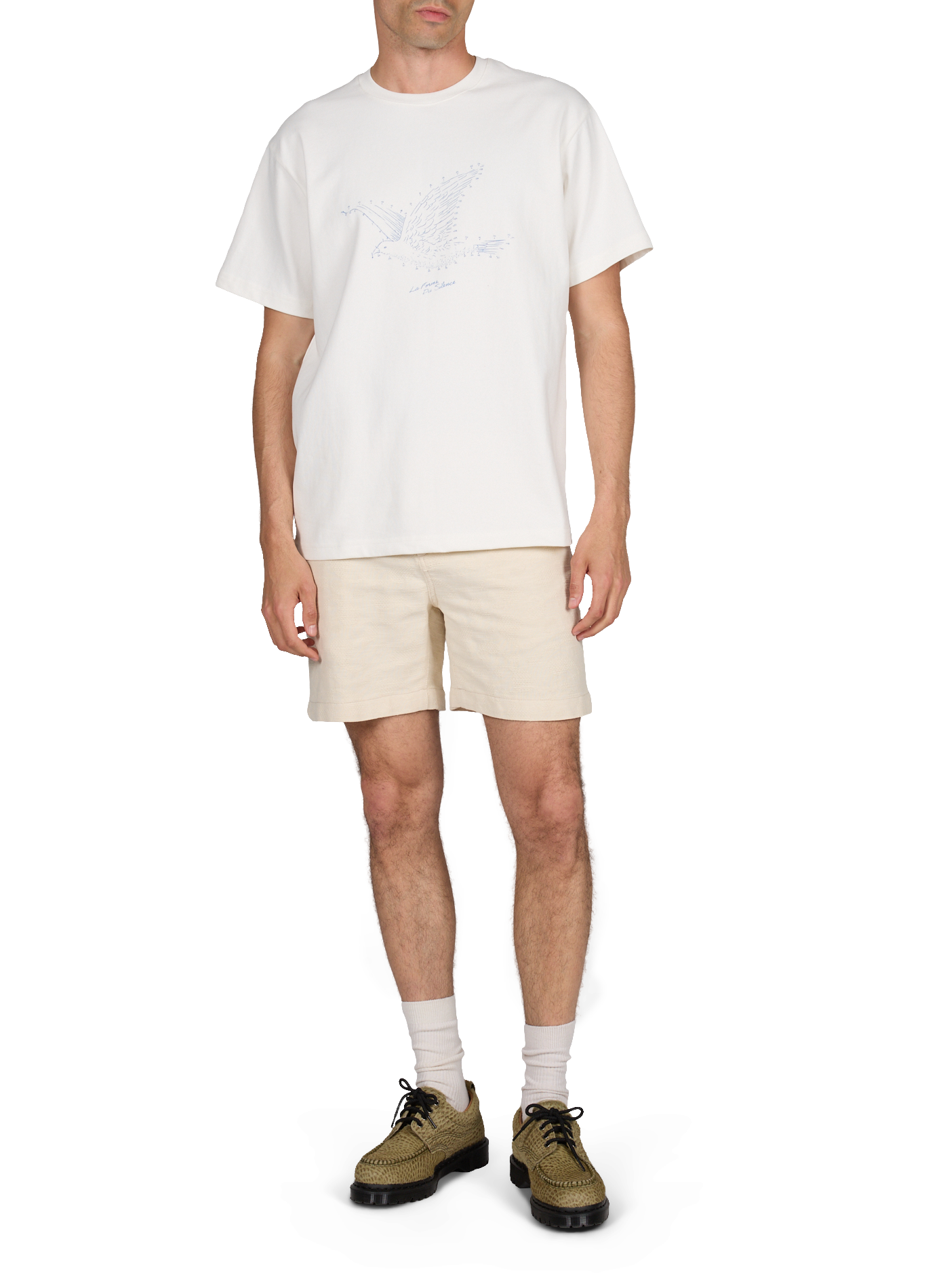 Short droit Chèvre en coton FAGUO Beige