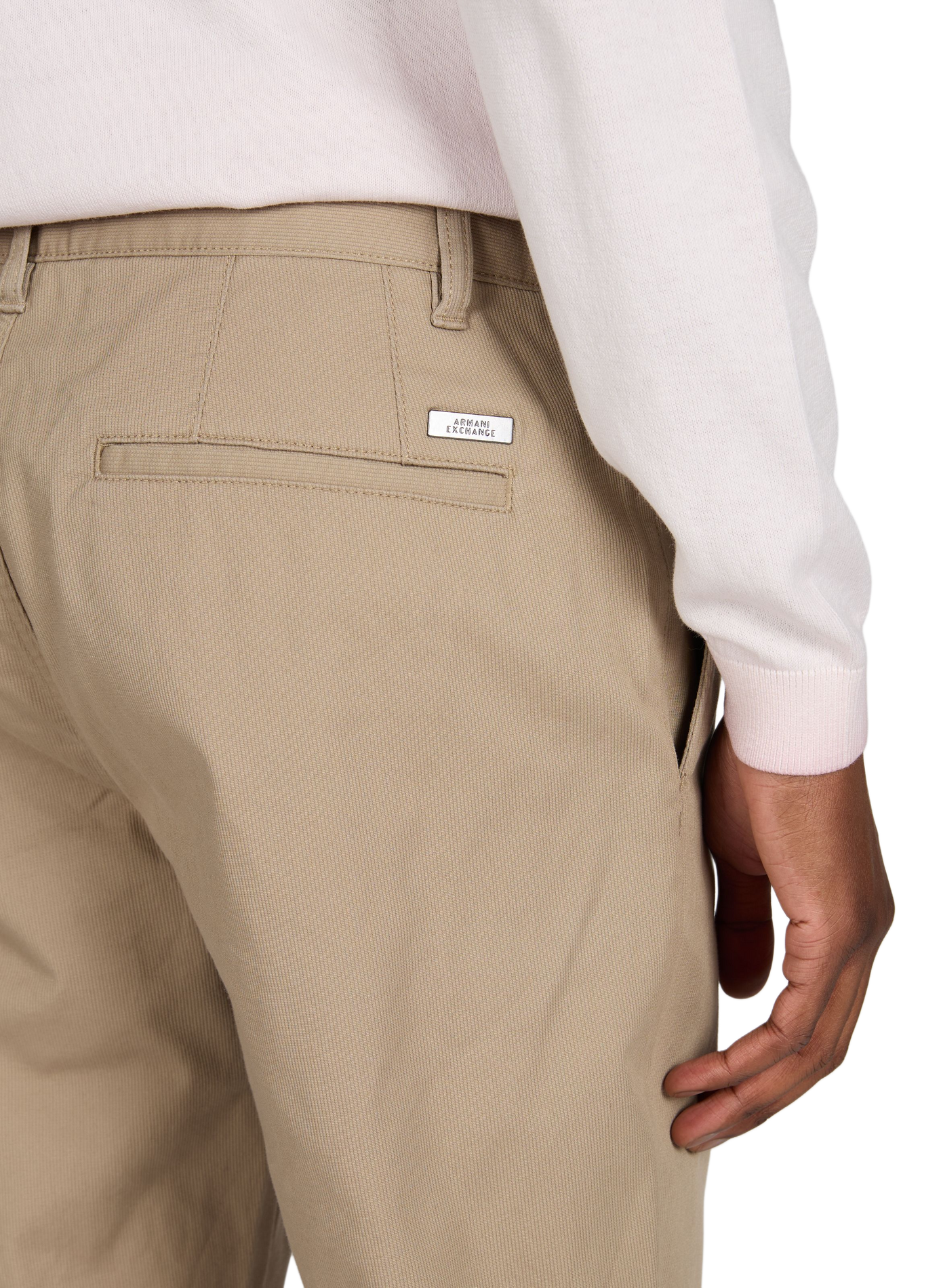 Pantalon regular en coton côtelé mélangé ARMANI EXCHANGE Marron