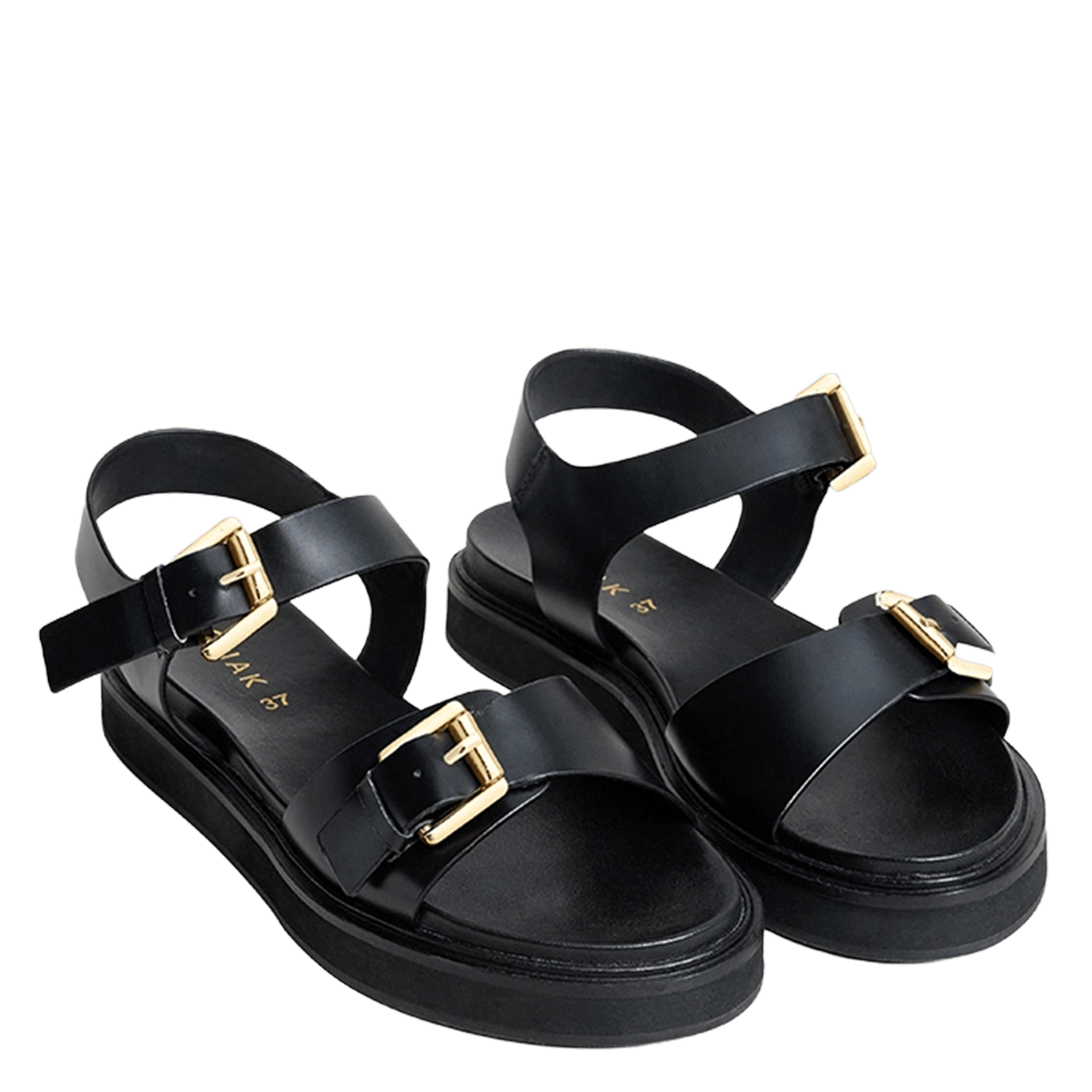 Sandales à doubles lanières en cuir waf JONAK Noir
