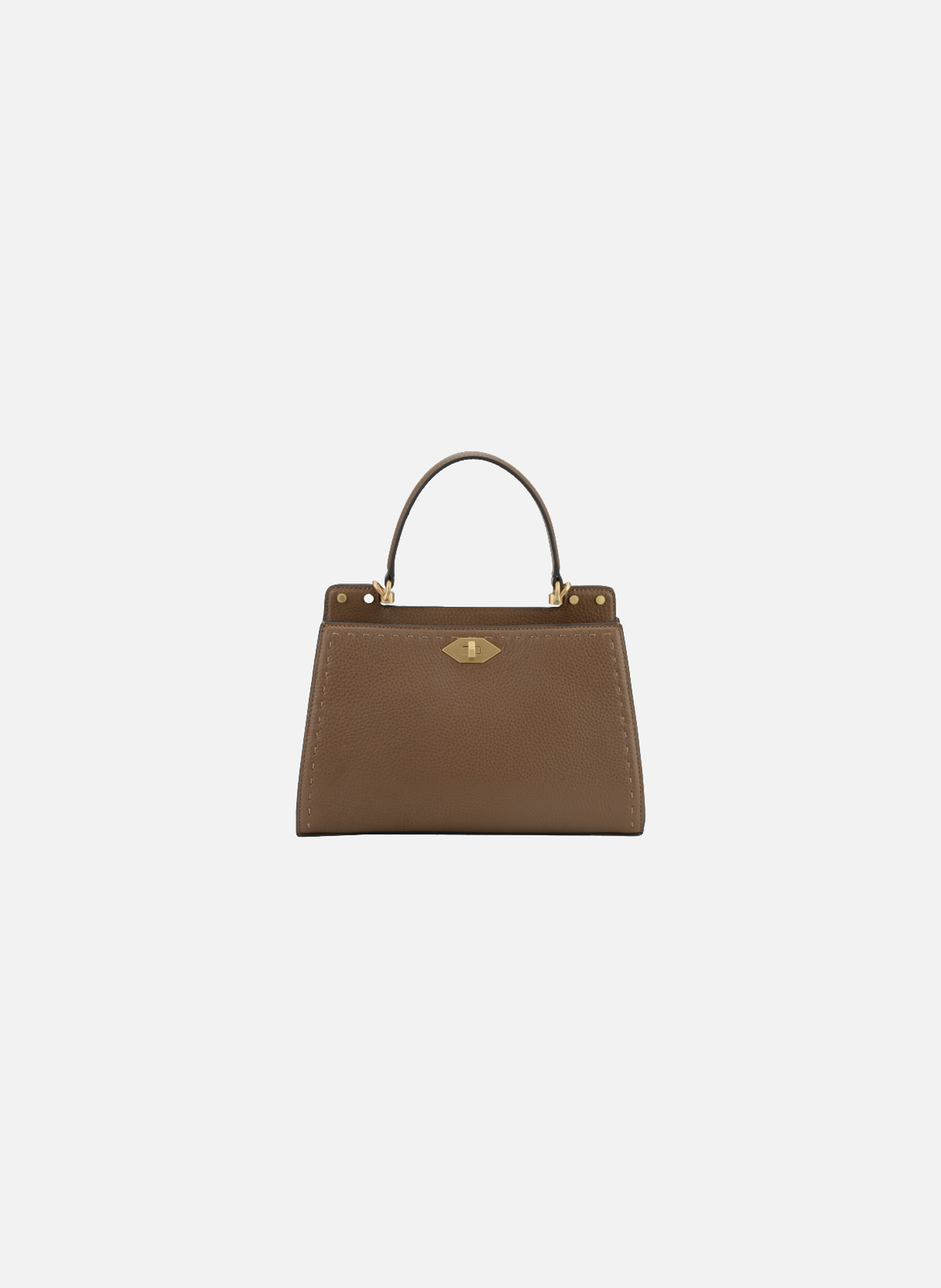 Trianon | sac à main micro en cuir de vachette POURCHET Marron