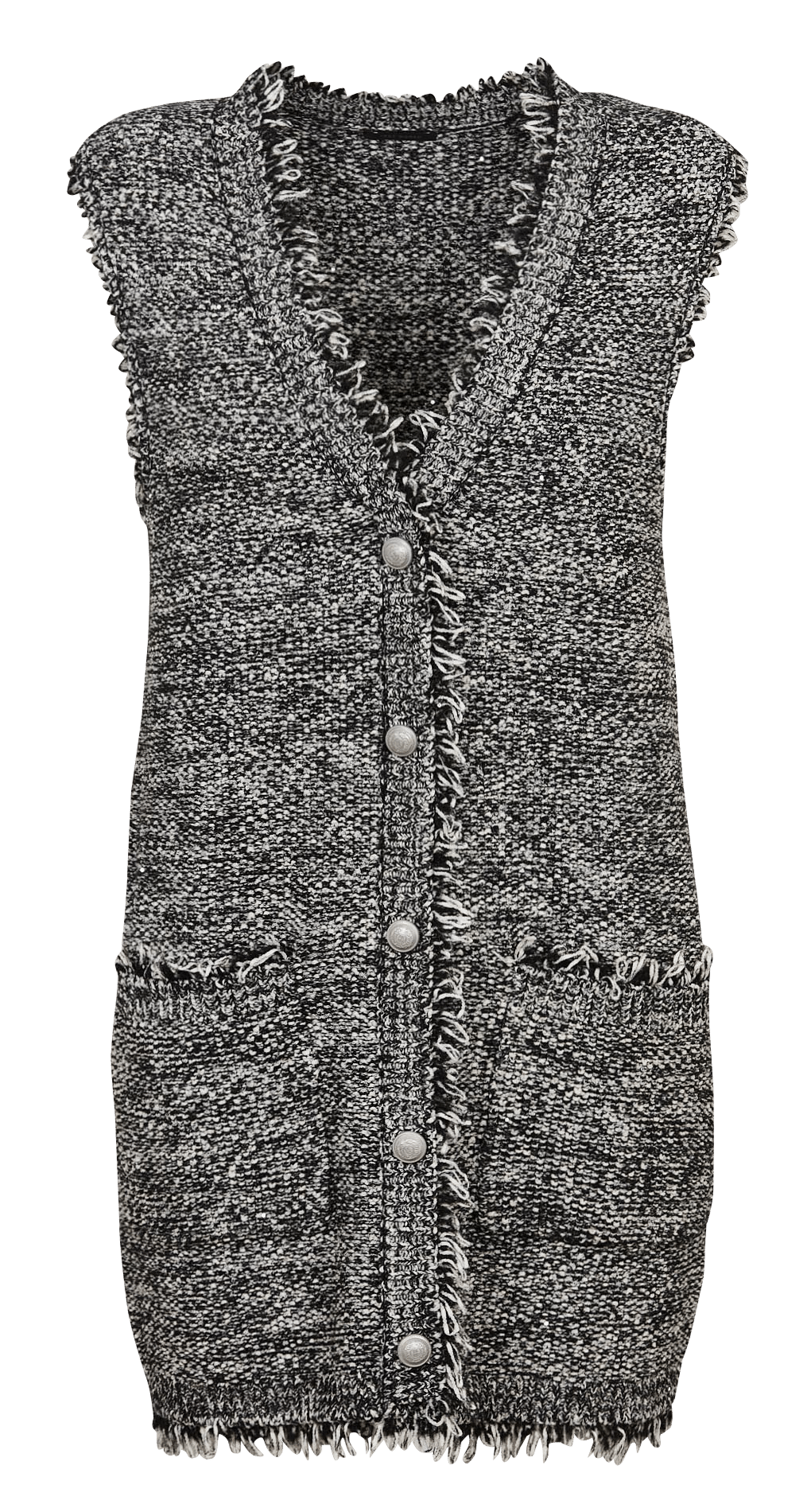 Robe courte col v en tweed IKKS Noir