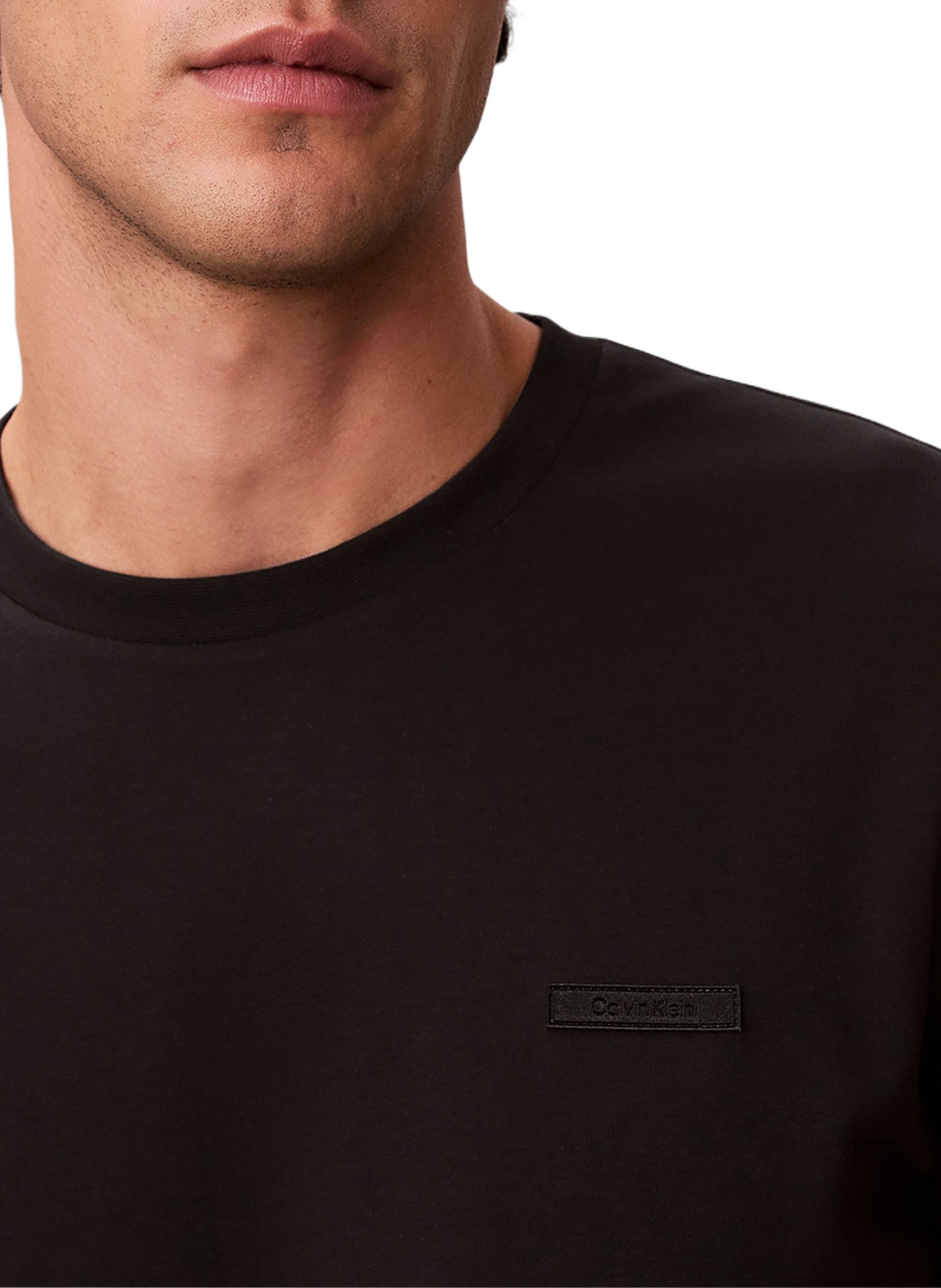 Gerades T-Shirt mit kurzen Ärmeln aus Baumwolle CALVIN KLEIN Schwarz