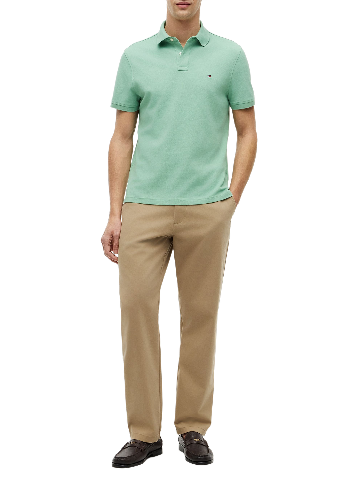 Organic cotton piqué polo shirt TOMMY HILFIGER Green