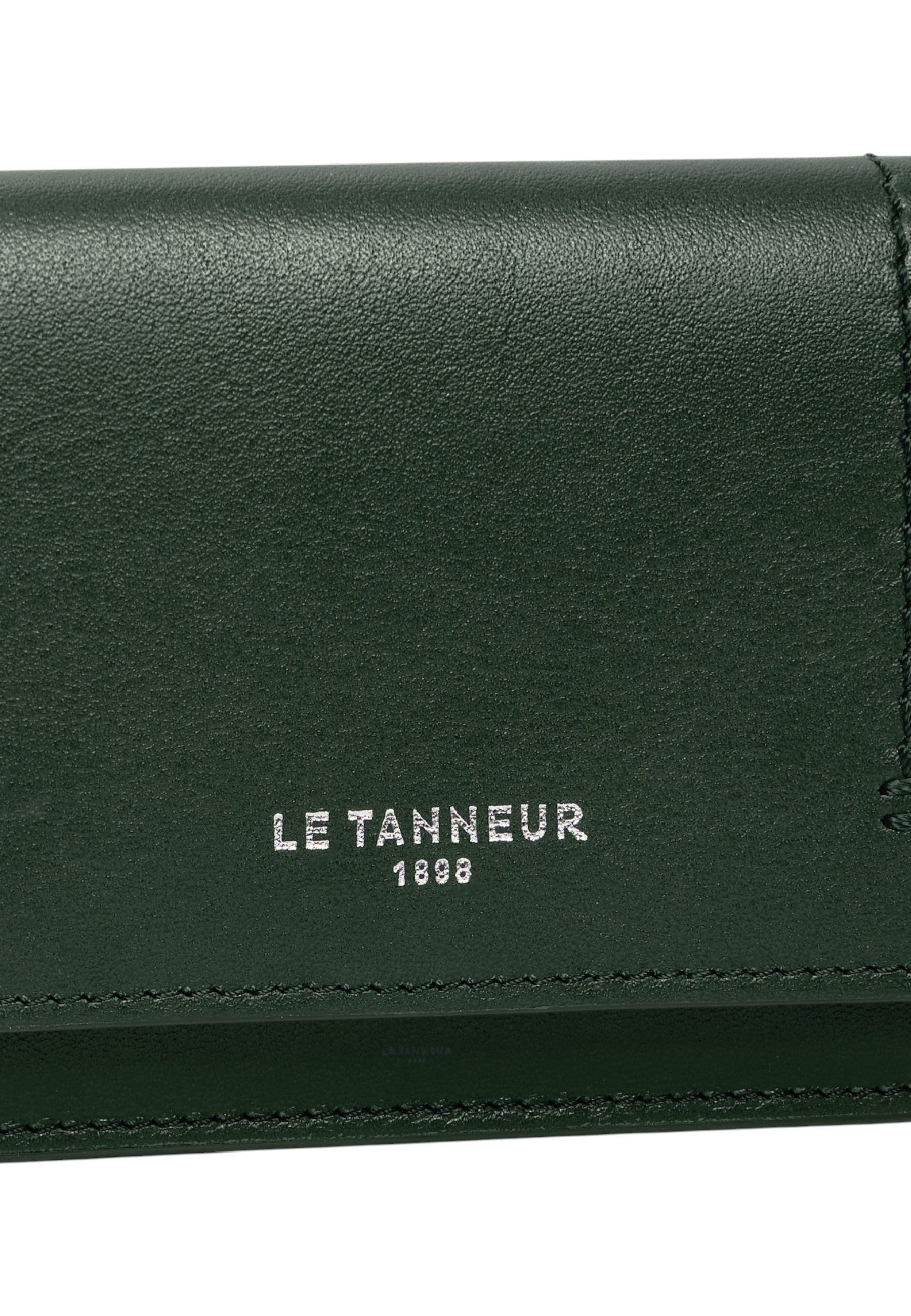Petit porte cartes à rabat louison en cuir lisse LE TANNEUR Vert