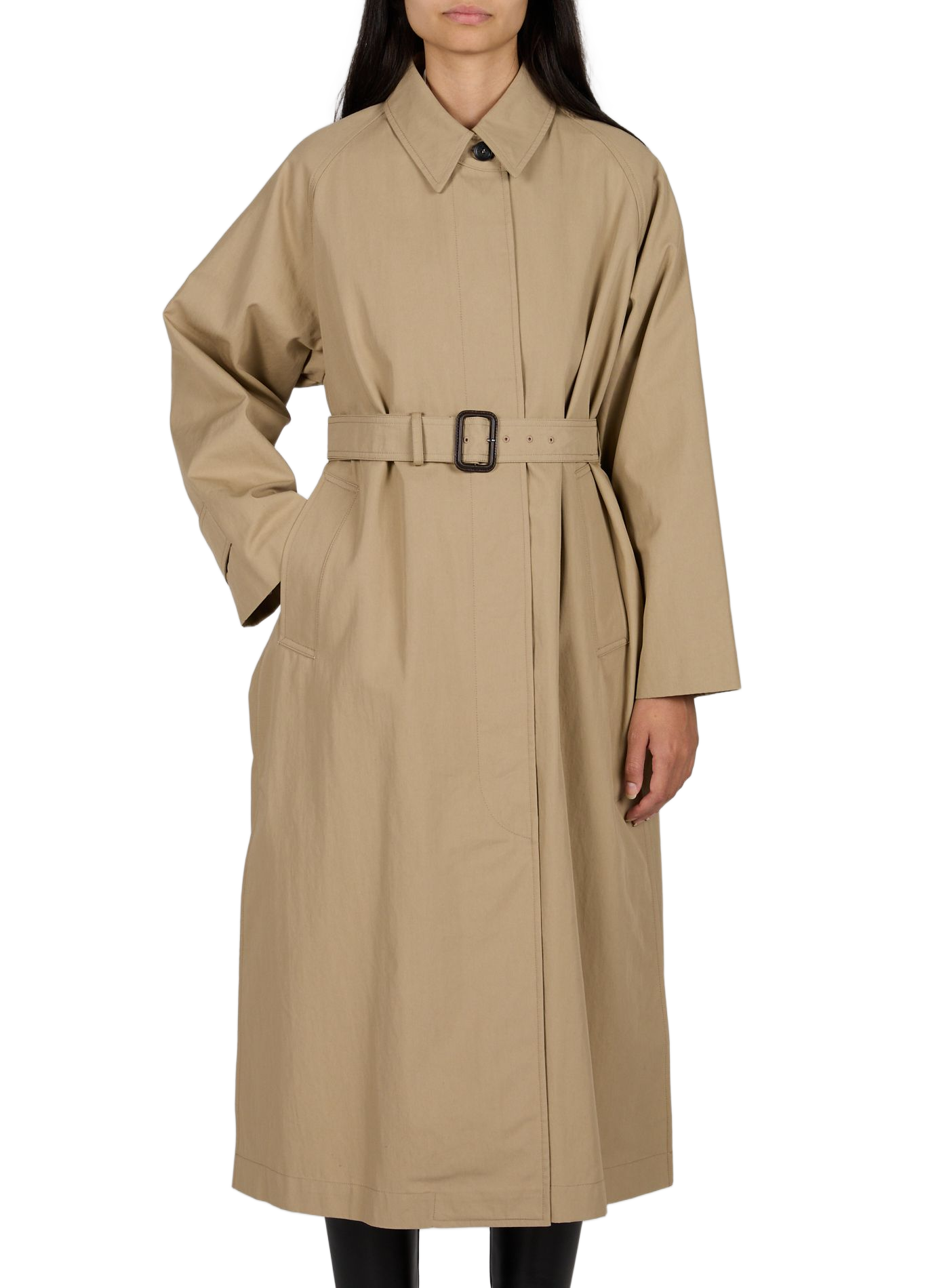 Trench long ceinturé en coton mélangé MAX MARA WEEK END Beige