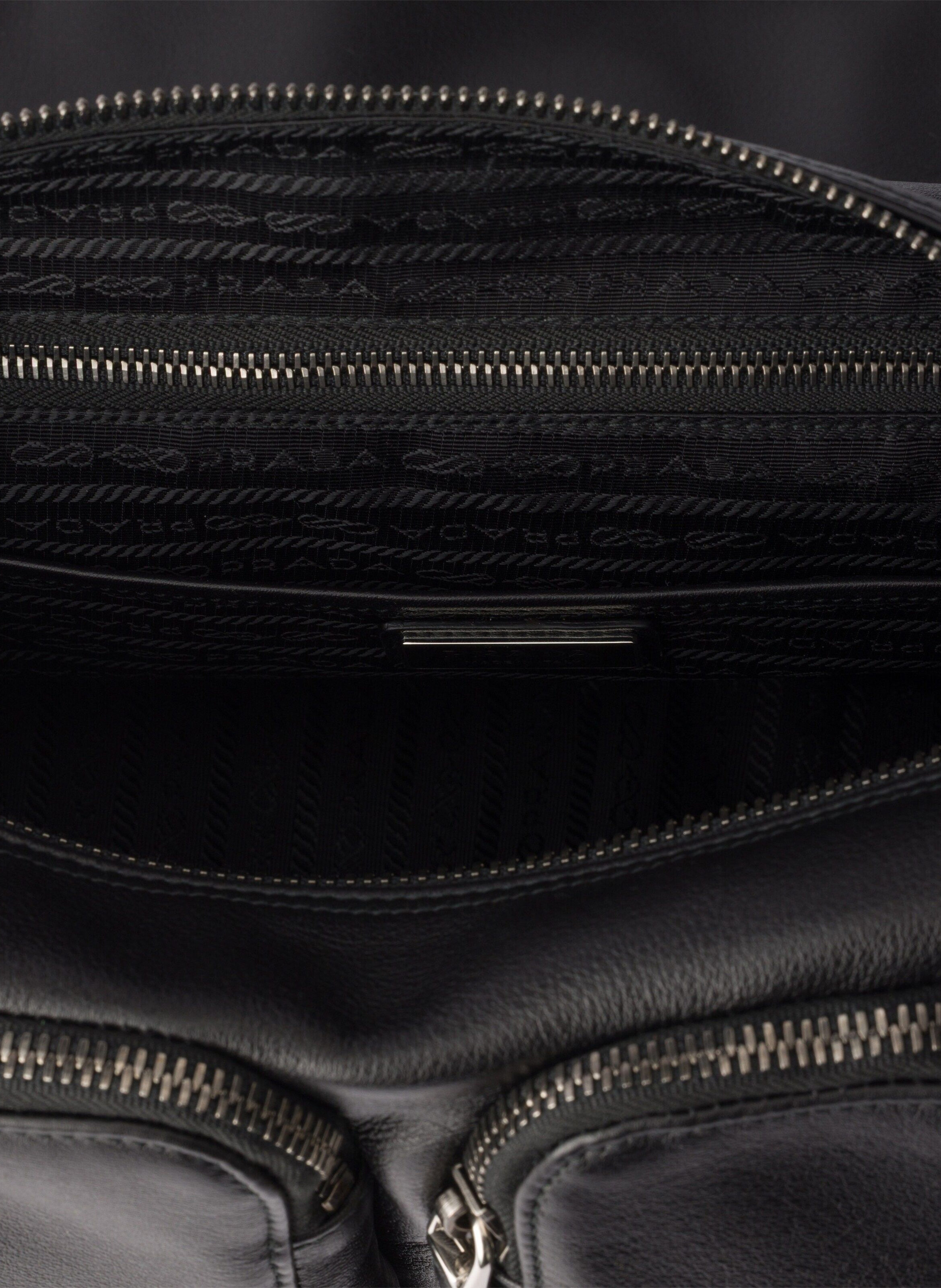 Sac porté épaule en cuir PRADA Noir