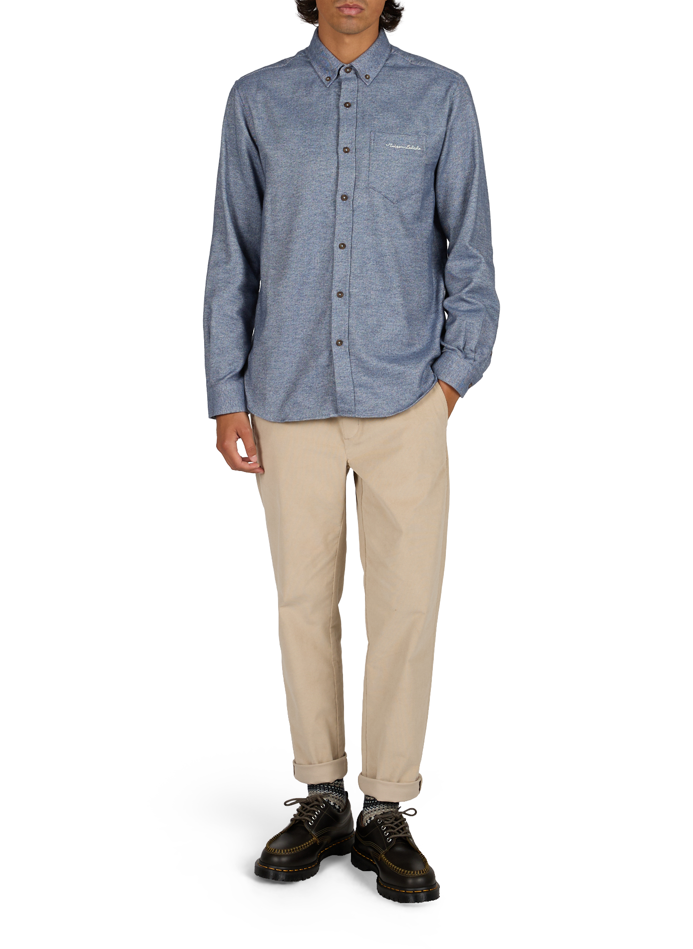 Strickmütze aus Baumwolle STONE ISLAND Grau