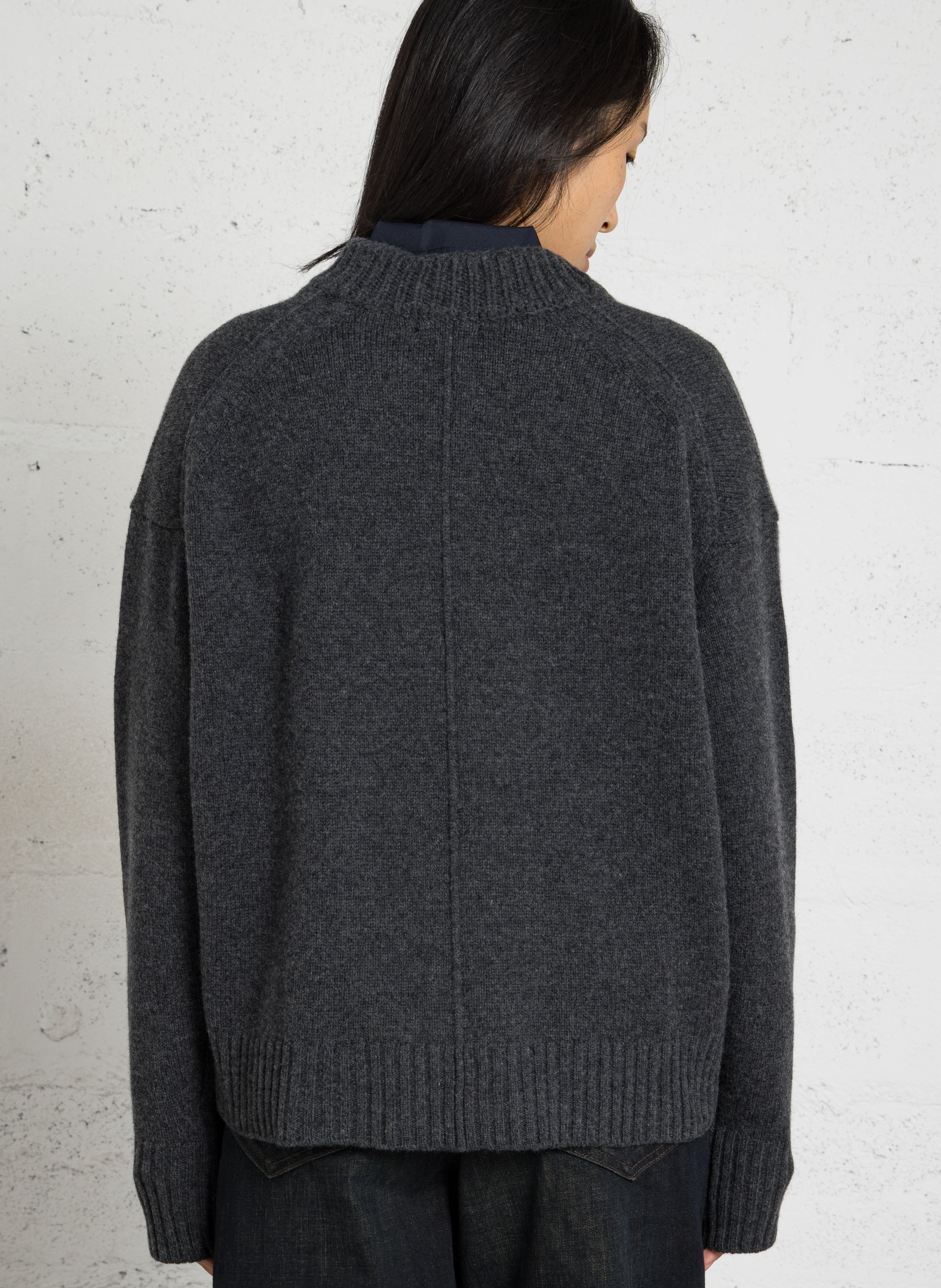 Pull oversize col v en laine julie SOEUR Gris
