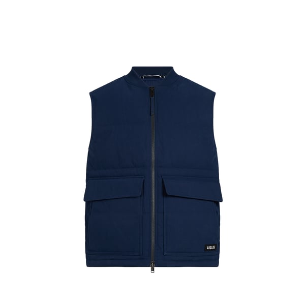 Blouson sans manche col teddy en coton mélangé Blouson sans manche col teddy en coton mélangé