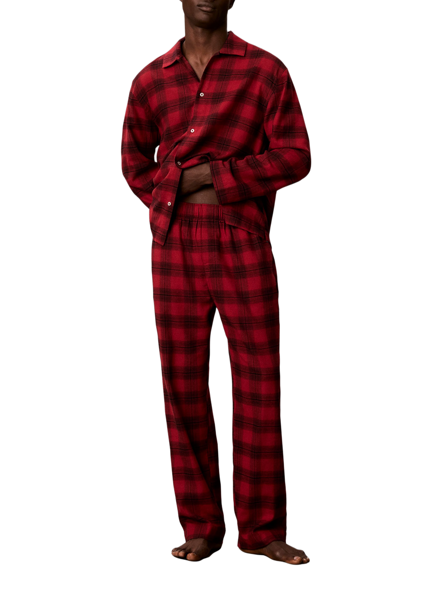 Pantalon de pyjama carreaux en coton CALVIN KLEIN Rot