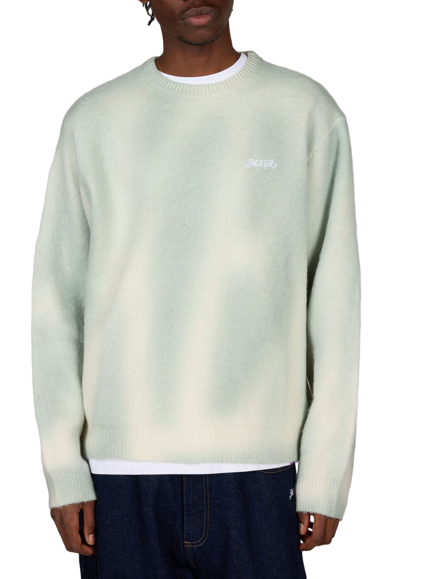 Relaxed-fit crew-neck knit sweater JACKER. Black