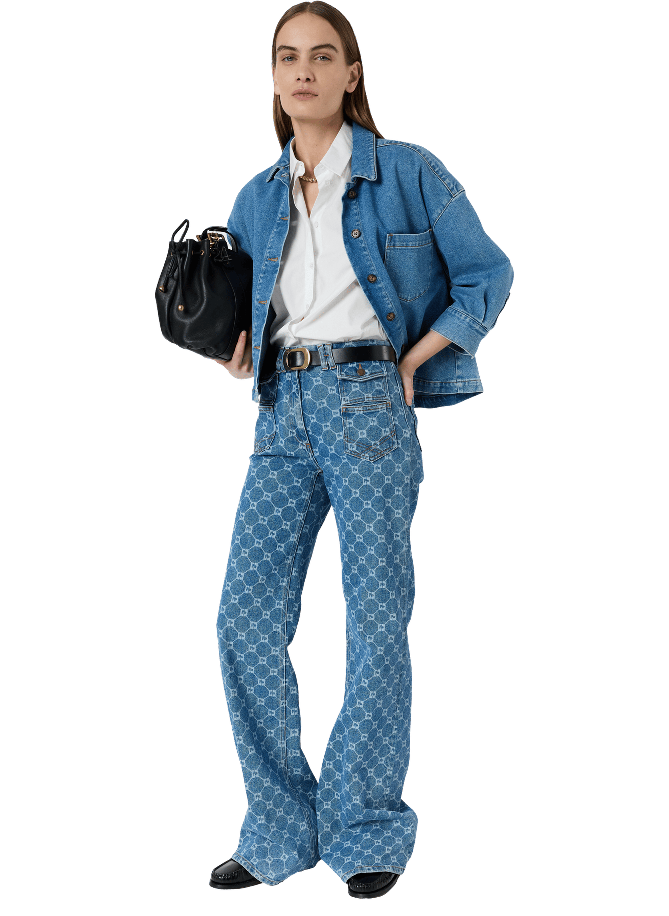 Jean flare à monogramme - anna GERARD DAREL Bleu