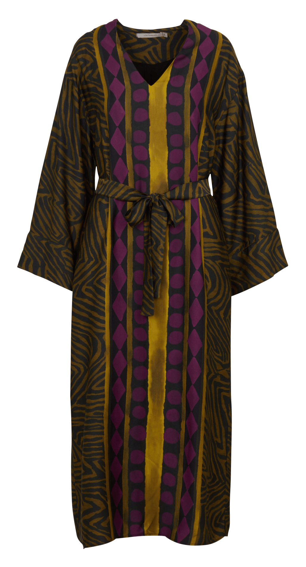 Lange jurk met print en ceintuur LA FEE MARABOUTEE Veelkleurig