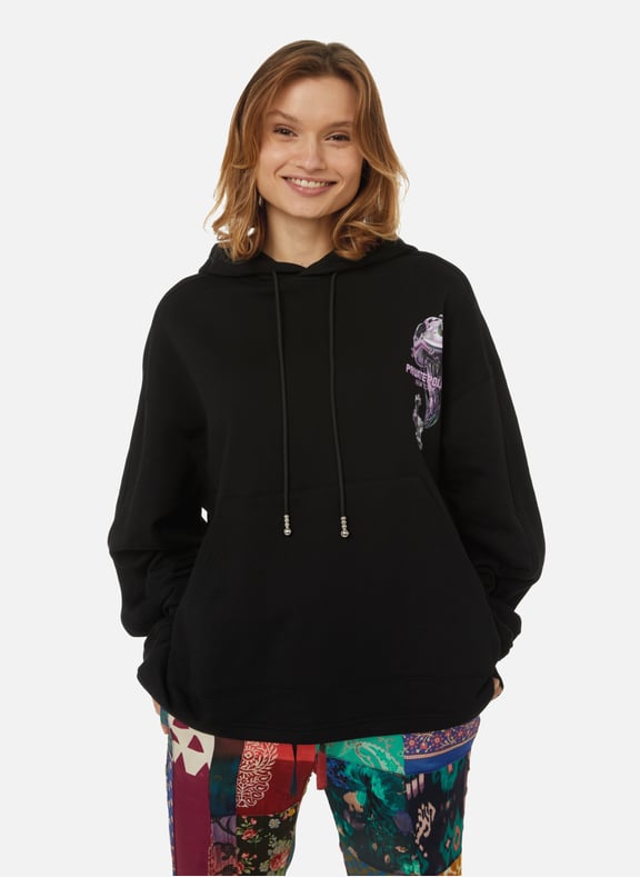 Little Mushroom cotton hoodie Black by PRIVATE POLICY PRIVATE POLICY Little Mushroom cotton hoodie Black