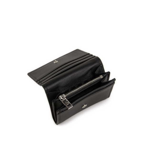 Karl Lagerfeld Leather Card Holder With Logo In Black
