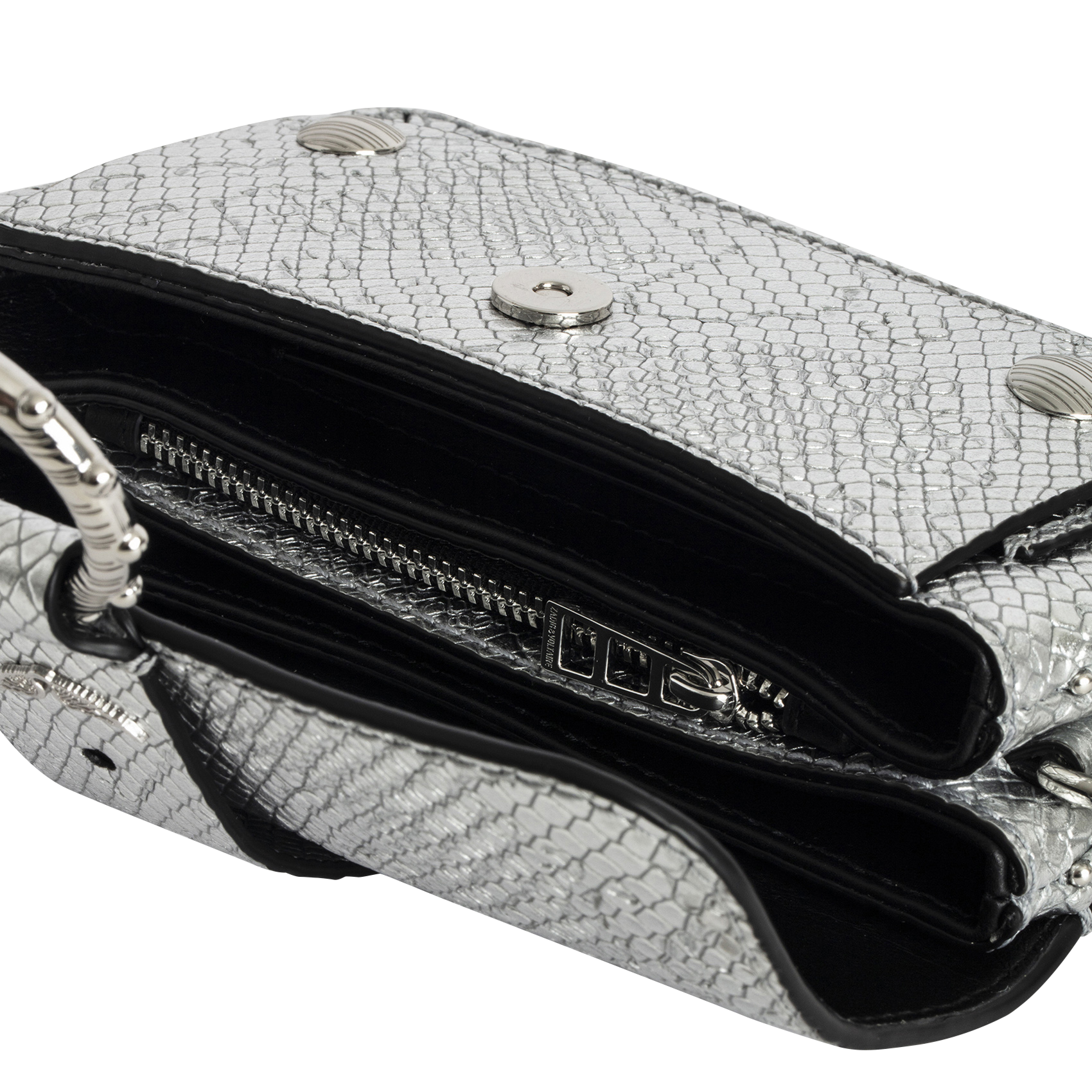 Sac bandoulière en cuir kate wallet ZADIG&VOLTAIRE Gris