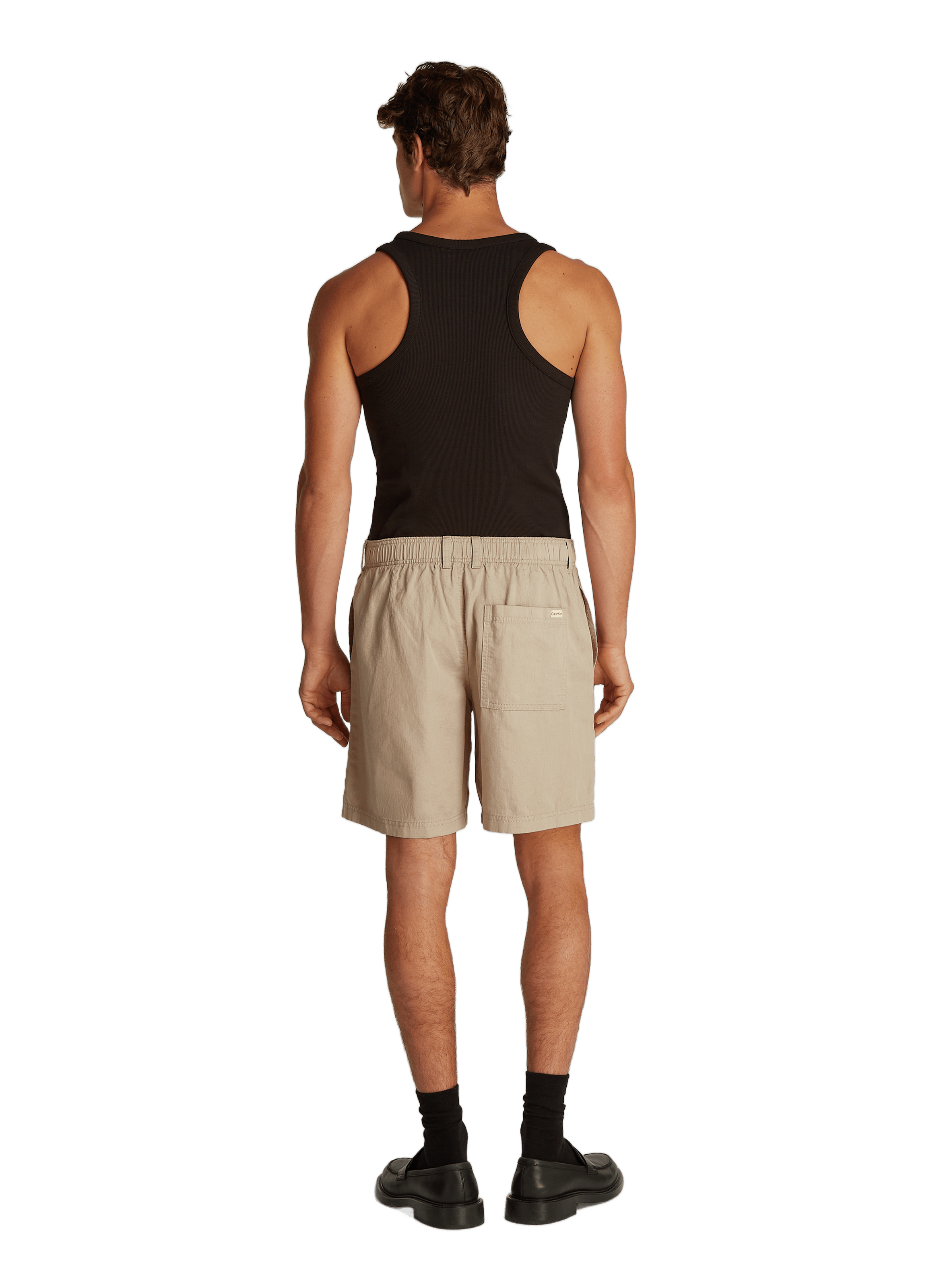 Cotton and linen shorts Beige