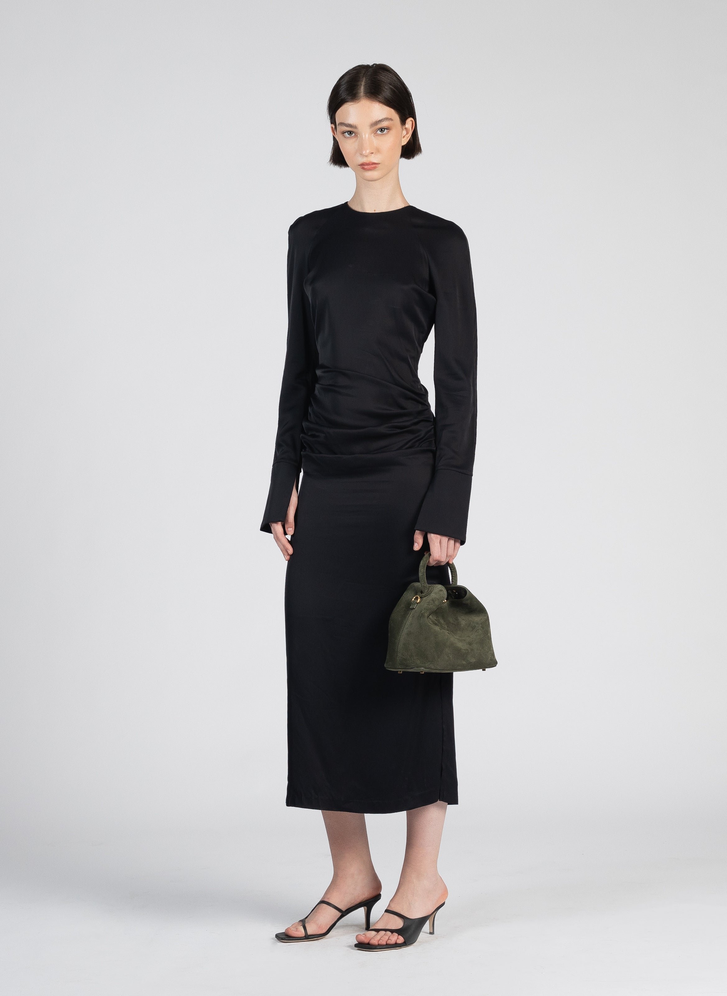 Sac à main baozi en daim Kaki