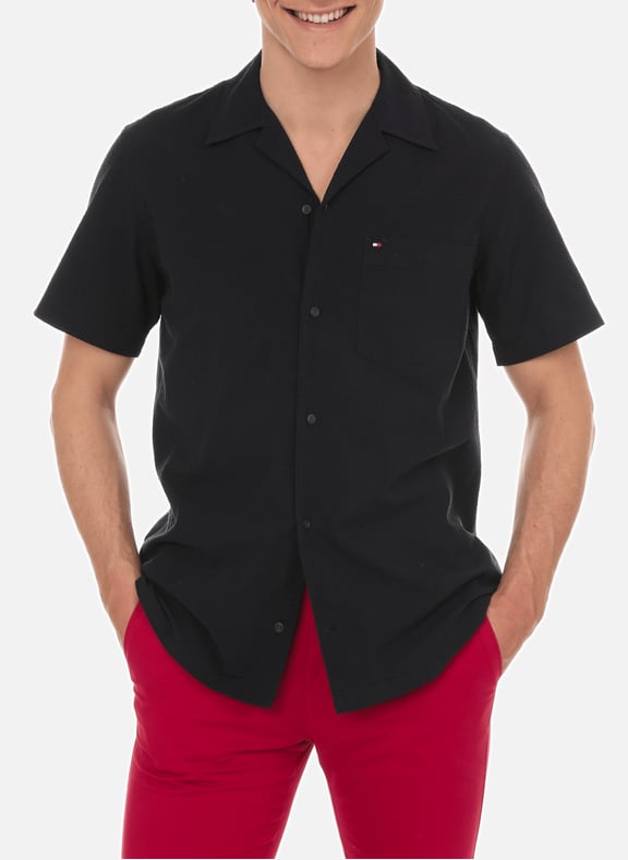 Chemise seersucker en coton Bleu by TOMMY HILFIGER TOMMY HILFIGER Chemise seersucker en coton Bleu