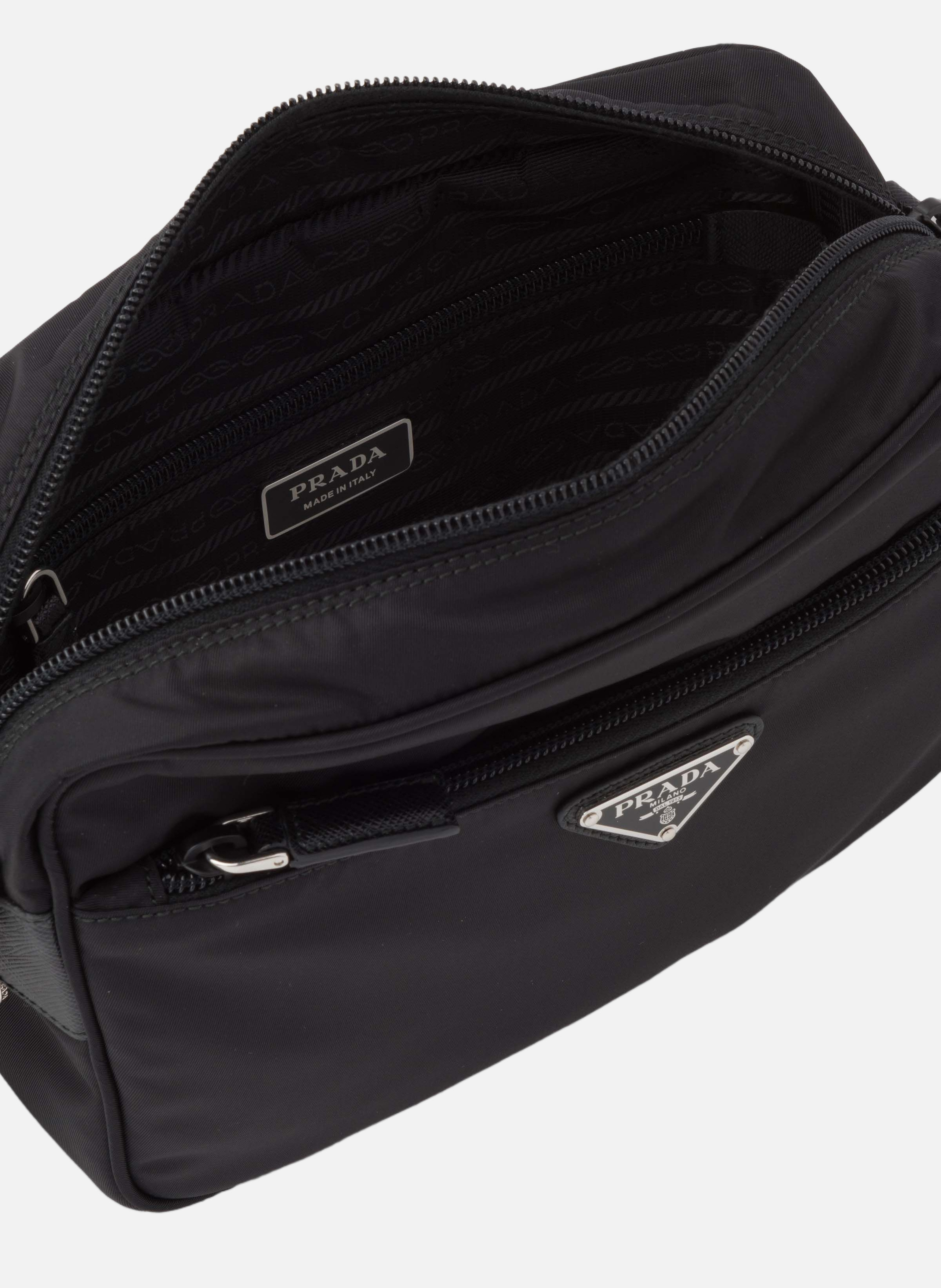 Sac porté épaule en re-nylon PRADA Noir