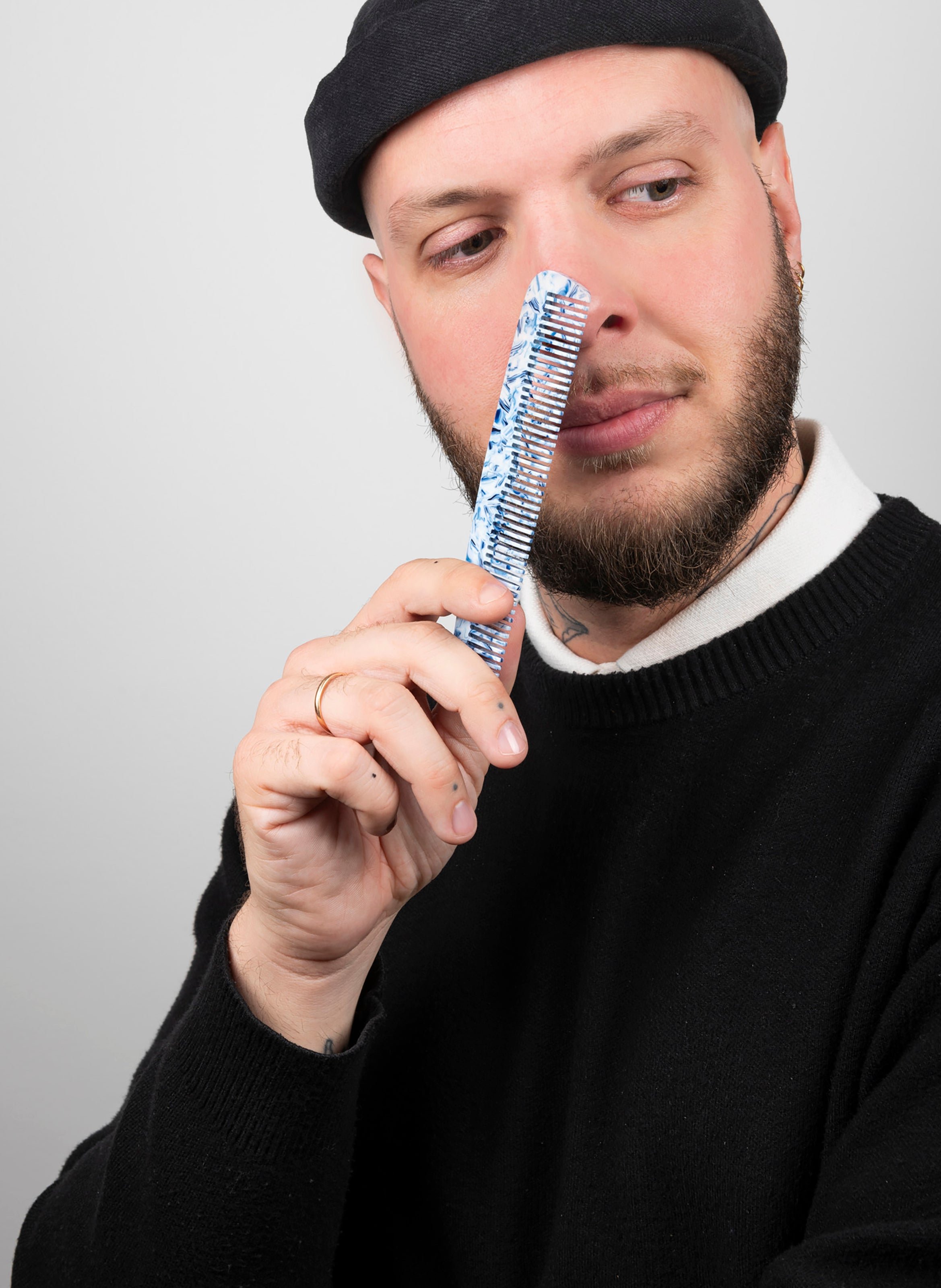 Peigne arum en acétate de cellulose KURAGE GINZA Bleu