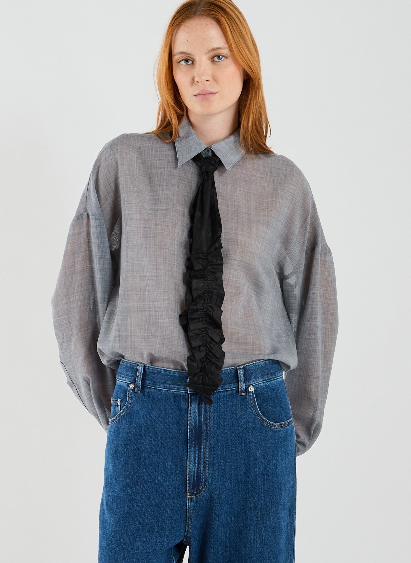 Ruched cotton tie OUR LEGACY Black