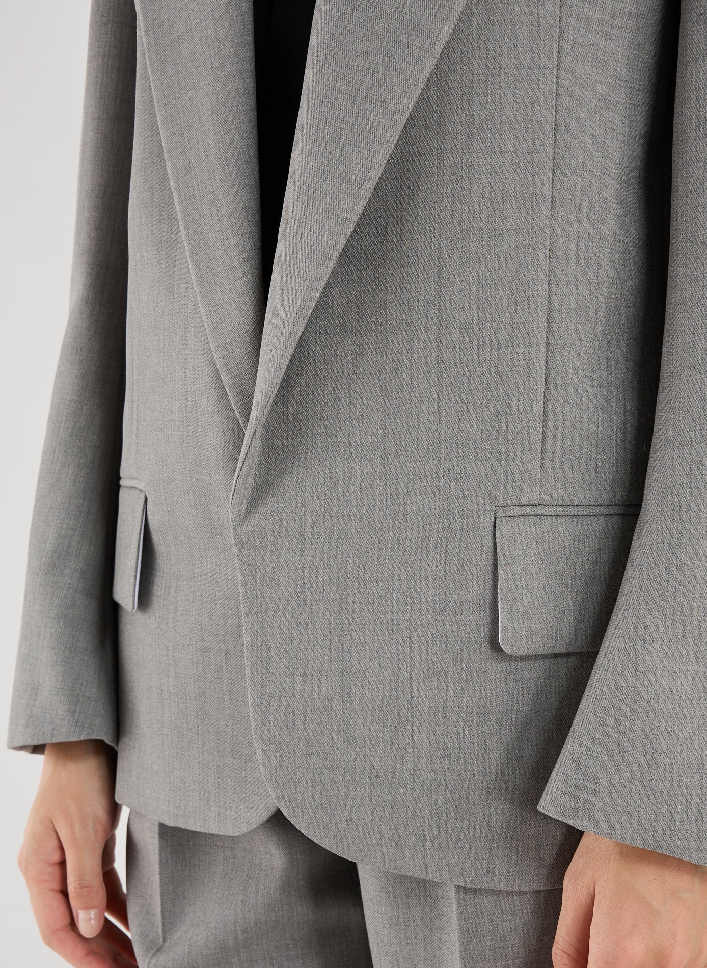 Wool blend blazer with notched lapels VICTORIA BECKHAM Grey