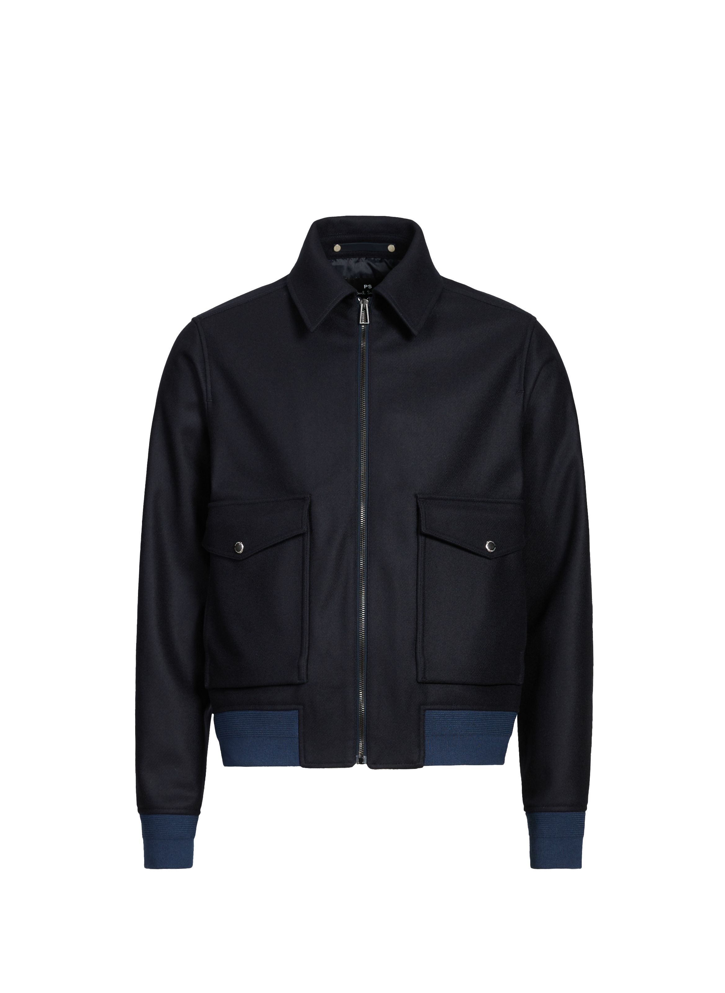 PAUL SMITH Short pea coat in blended wool Blue