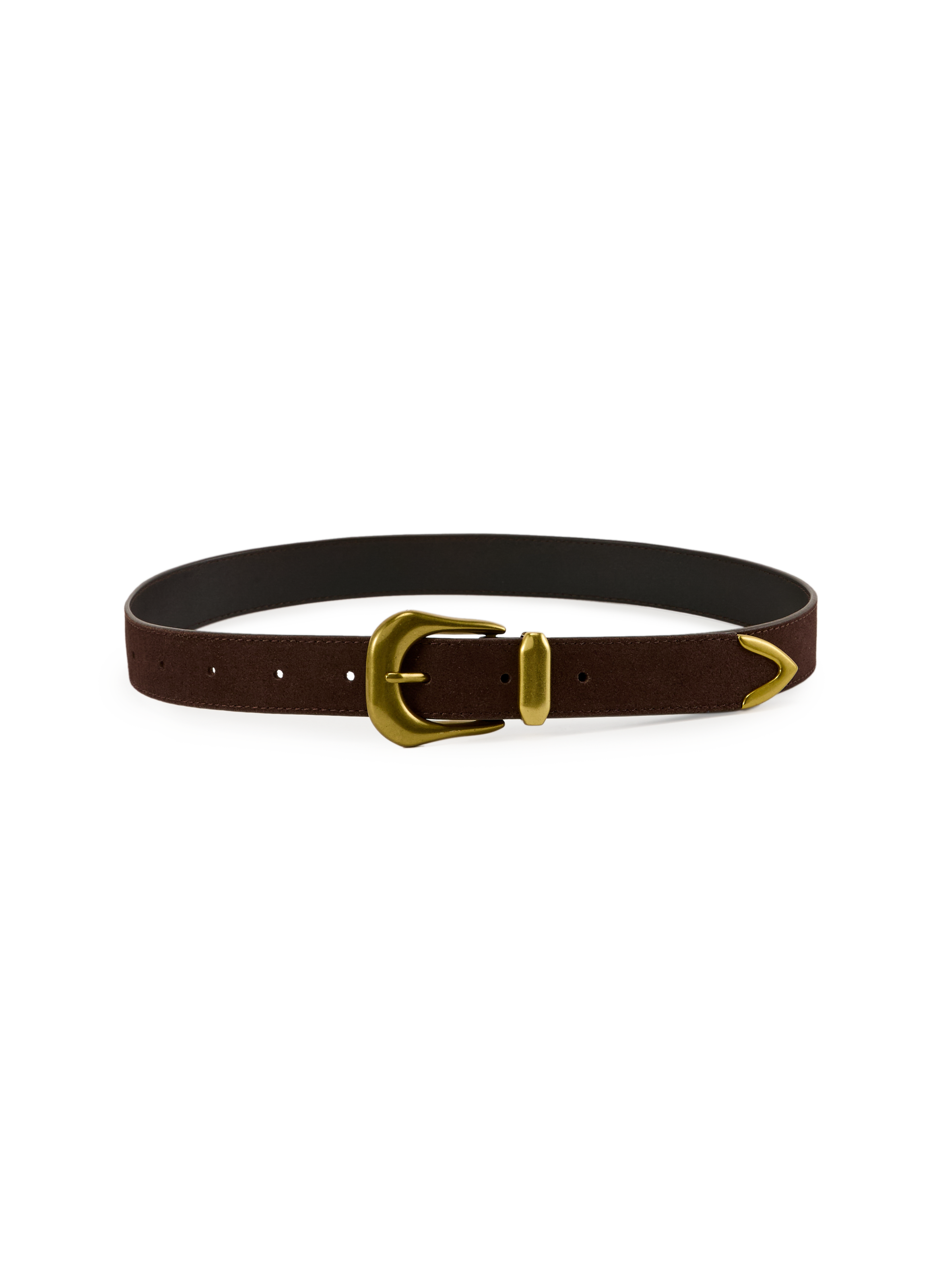 SUNCOO Leather buckle belt Brown