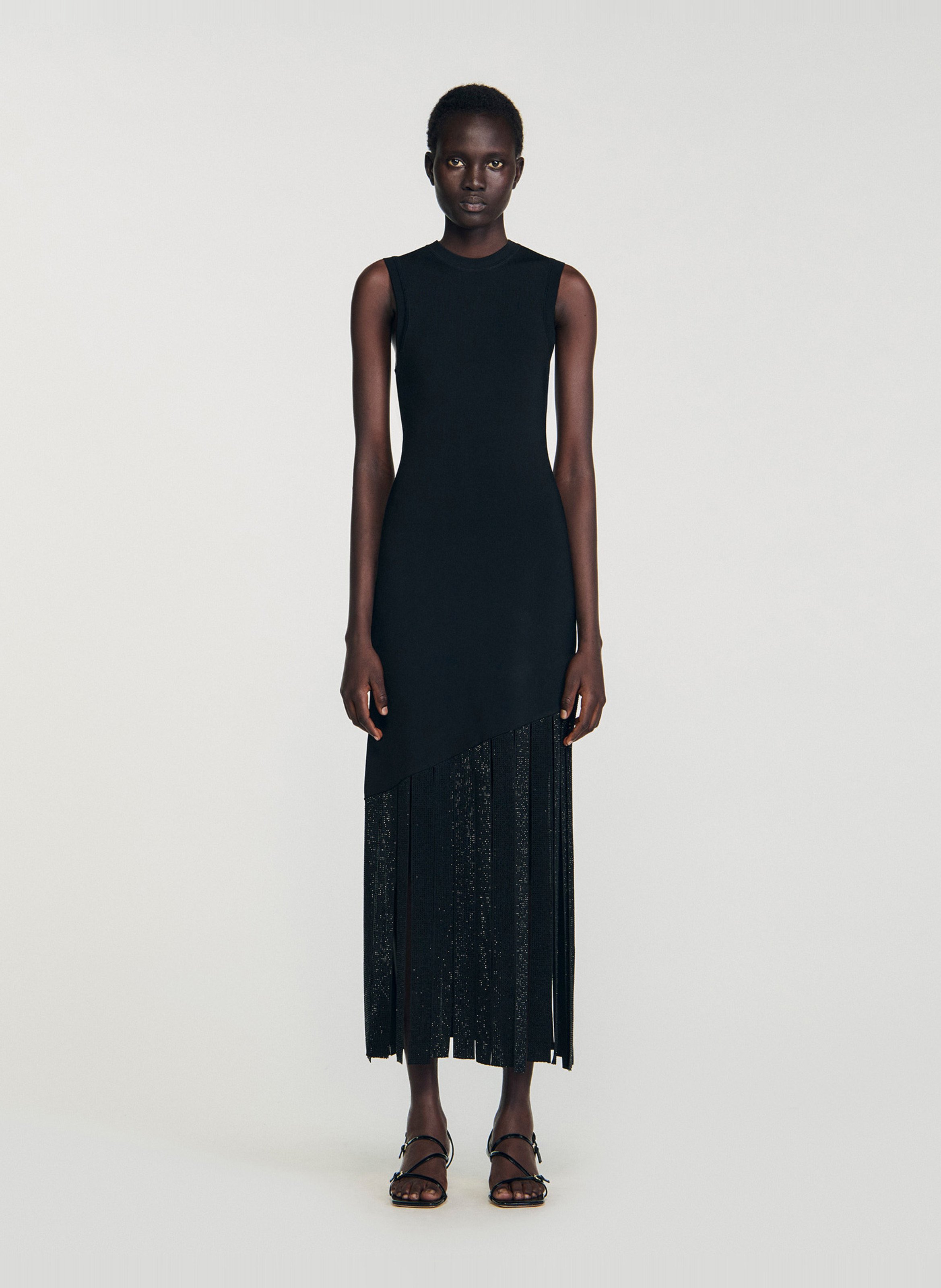 Robe longue col rond SANDRO Noir