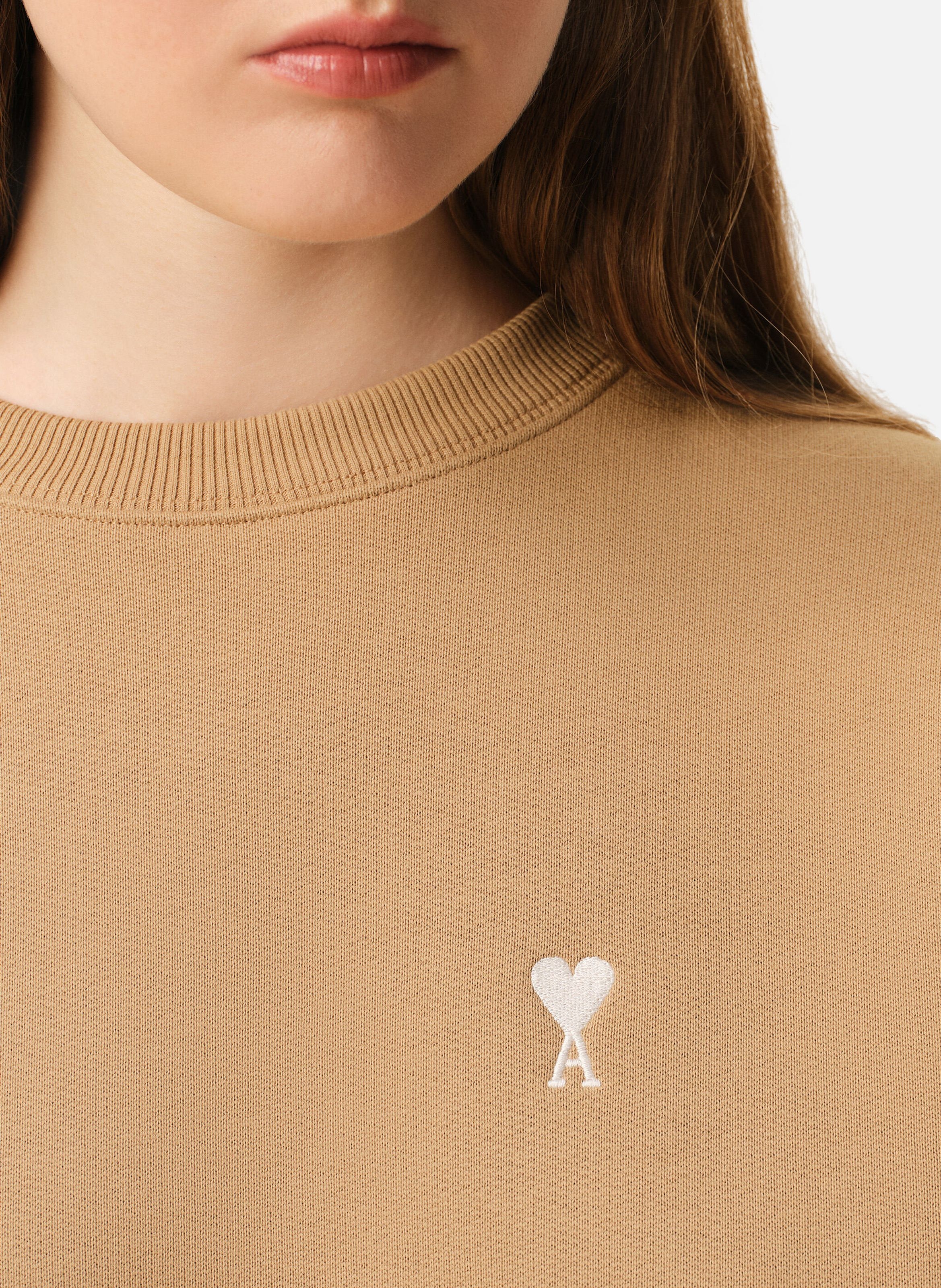 Sweatshirt ami de coeur en coton unisexe AMI PARIS Marron