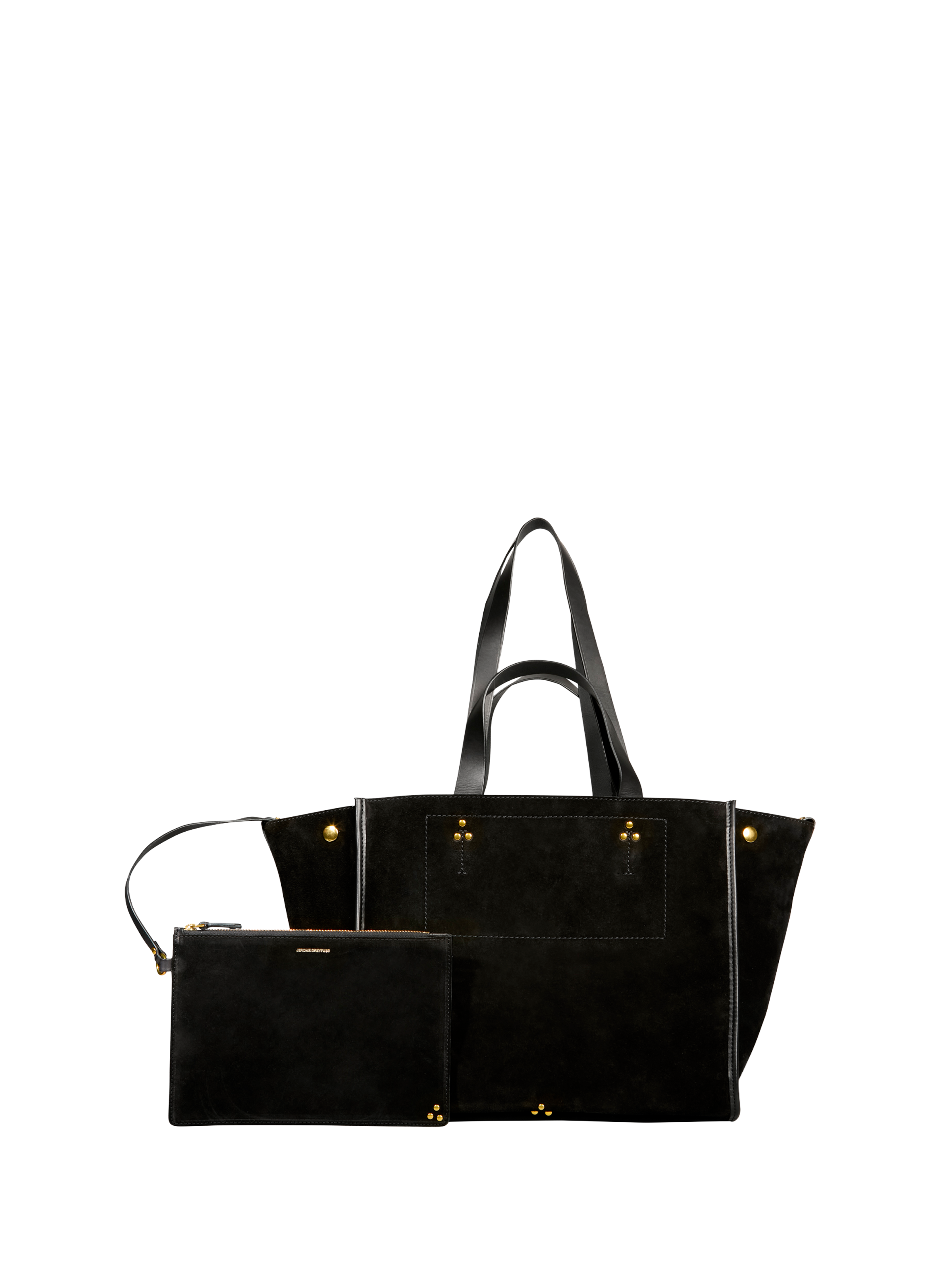 JÉRÔME DREYFUSS Sac cabas Léon M en cuir suédé Marron