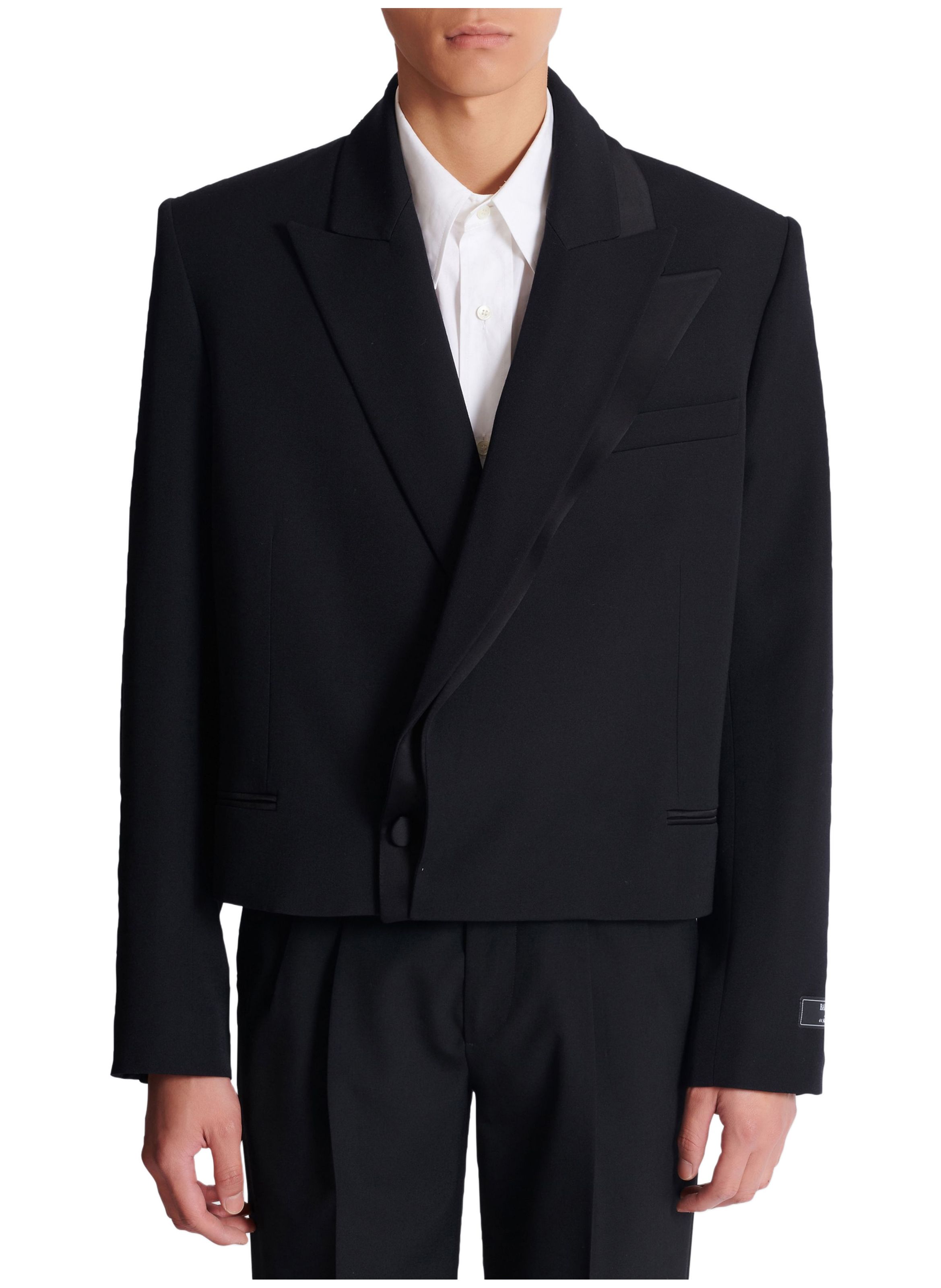 Spencer en grain de poudre BALMAIN Noir