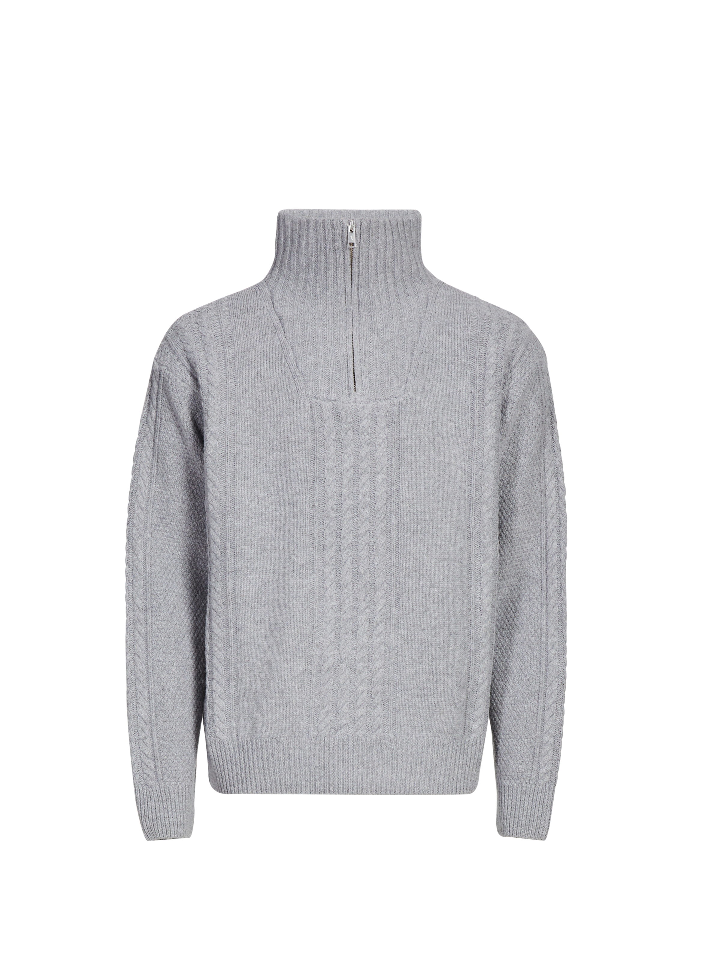 Wool blend zip-up sweater AIGLE Grey