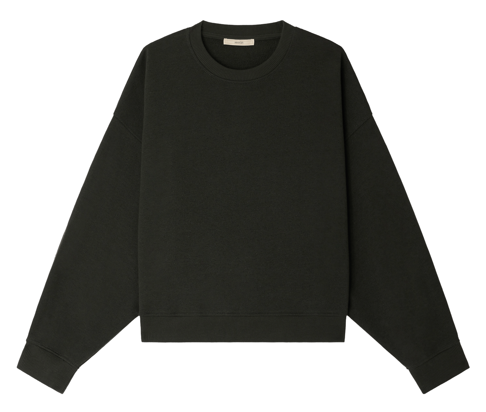 Sweat oversize col rond en coton mélangé yuki SESSUN Marron