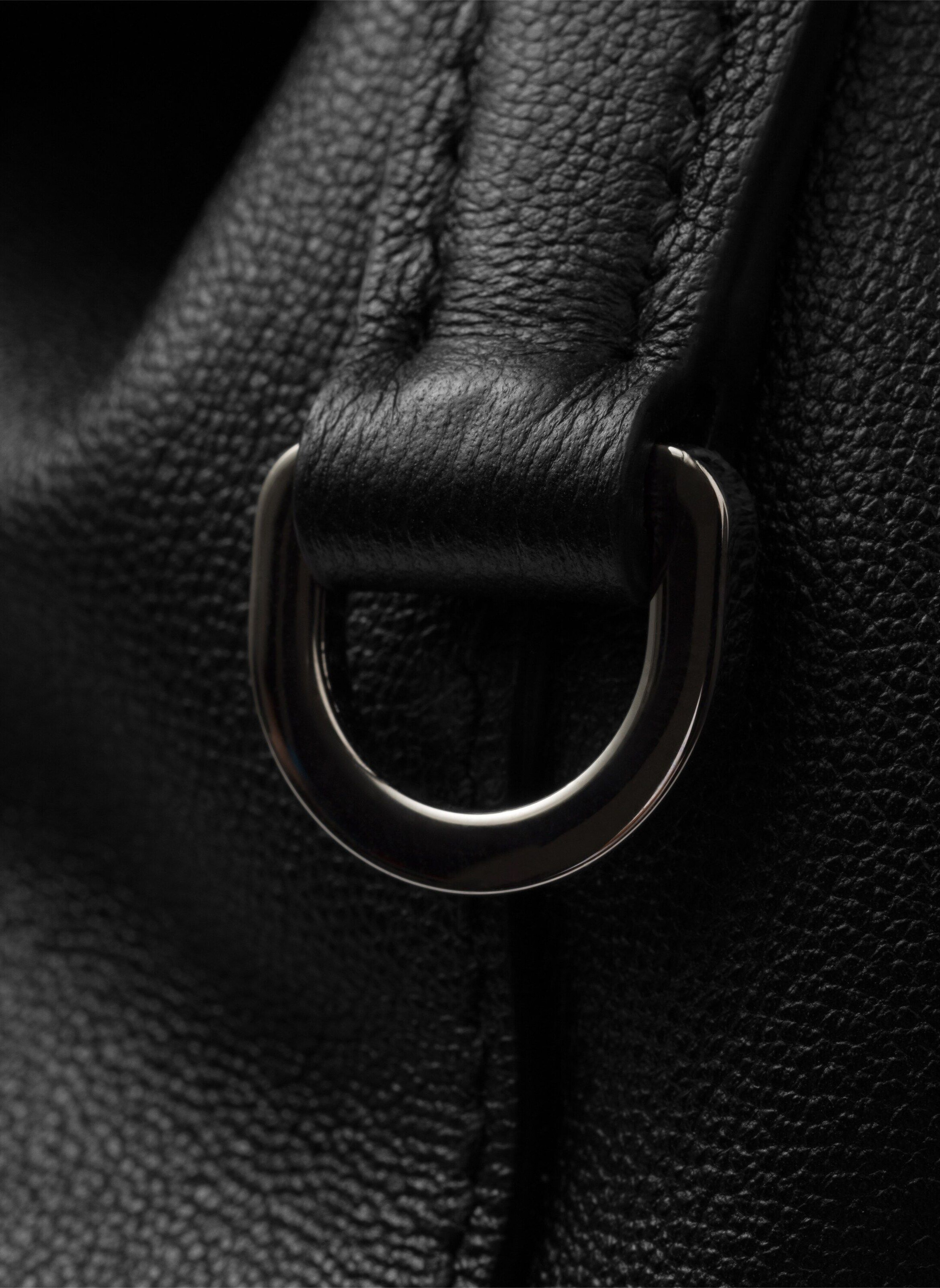 Sac à dos en cuir de taille moyenne PRADA Noir