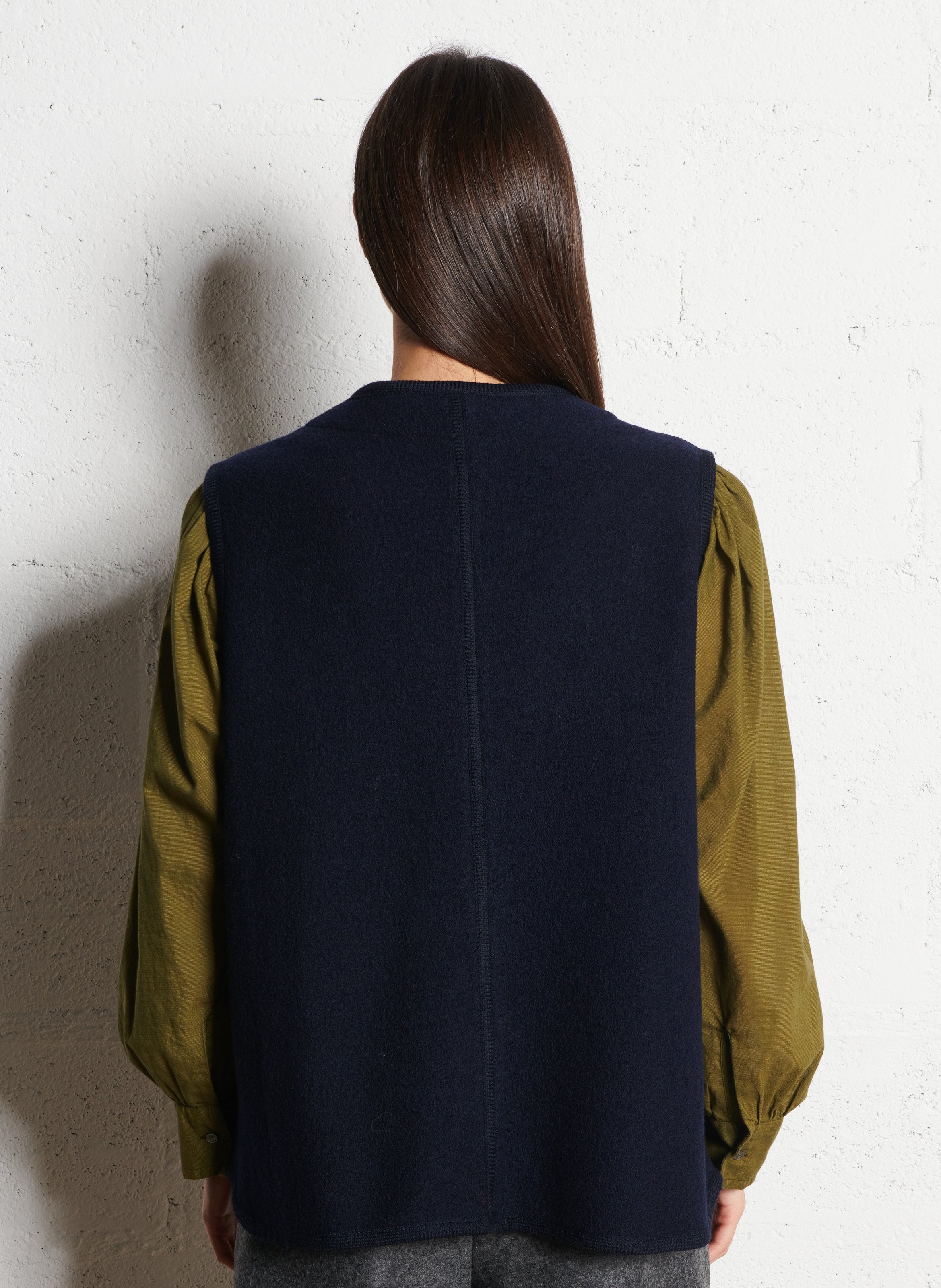 Blouson col rond en laine chicago SOEUR Bleu