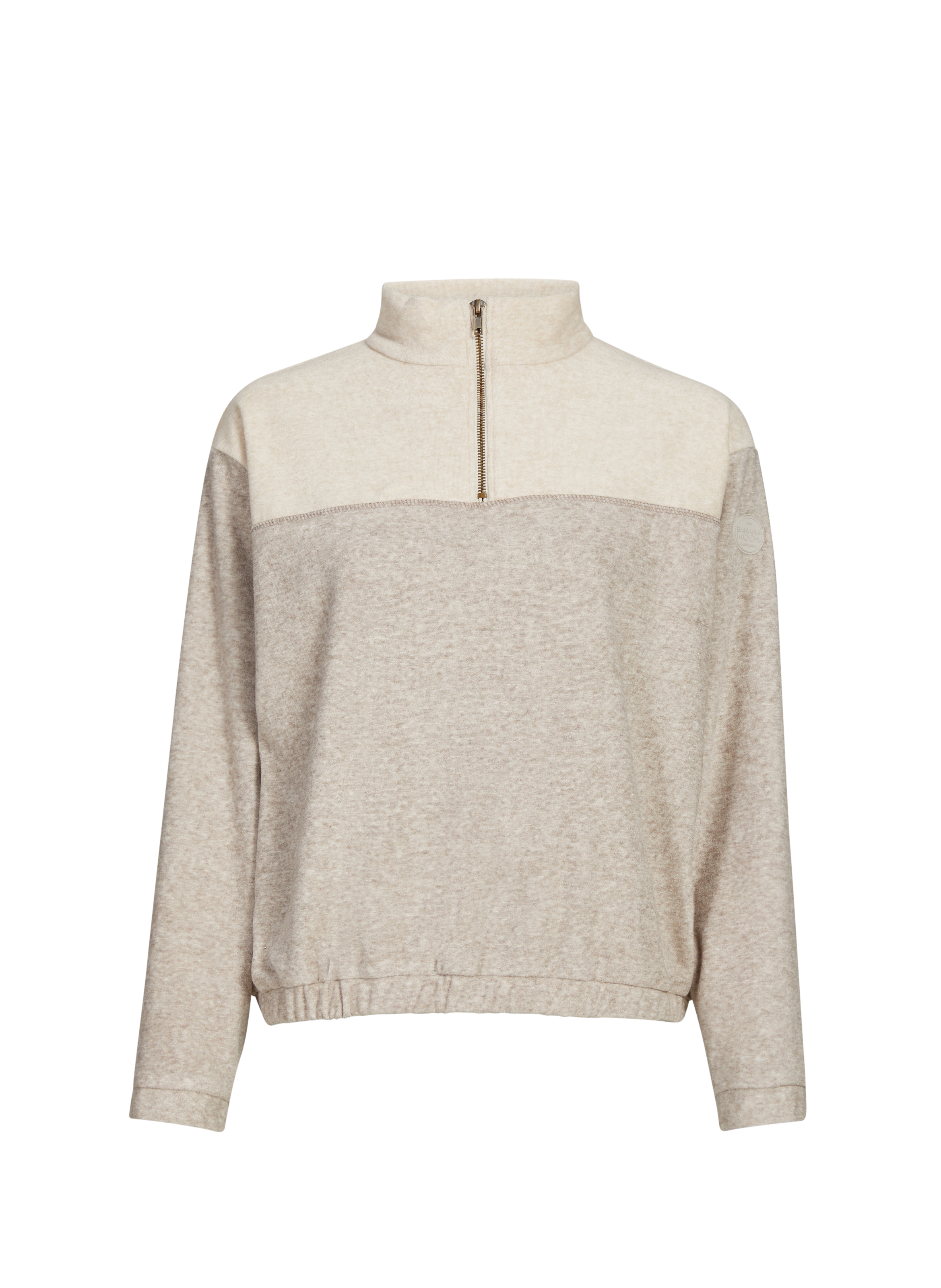 BANANA MOON Sweat ample col zippé Marron