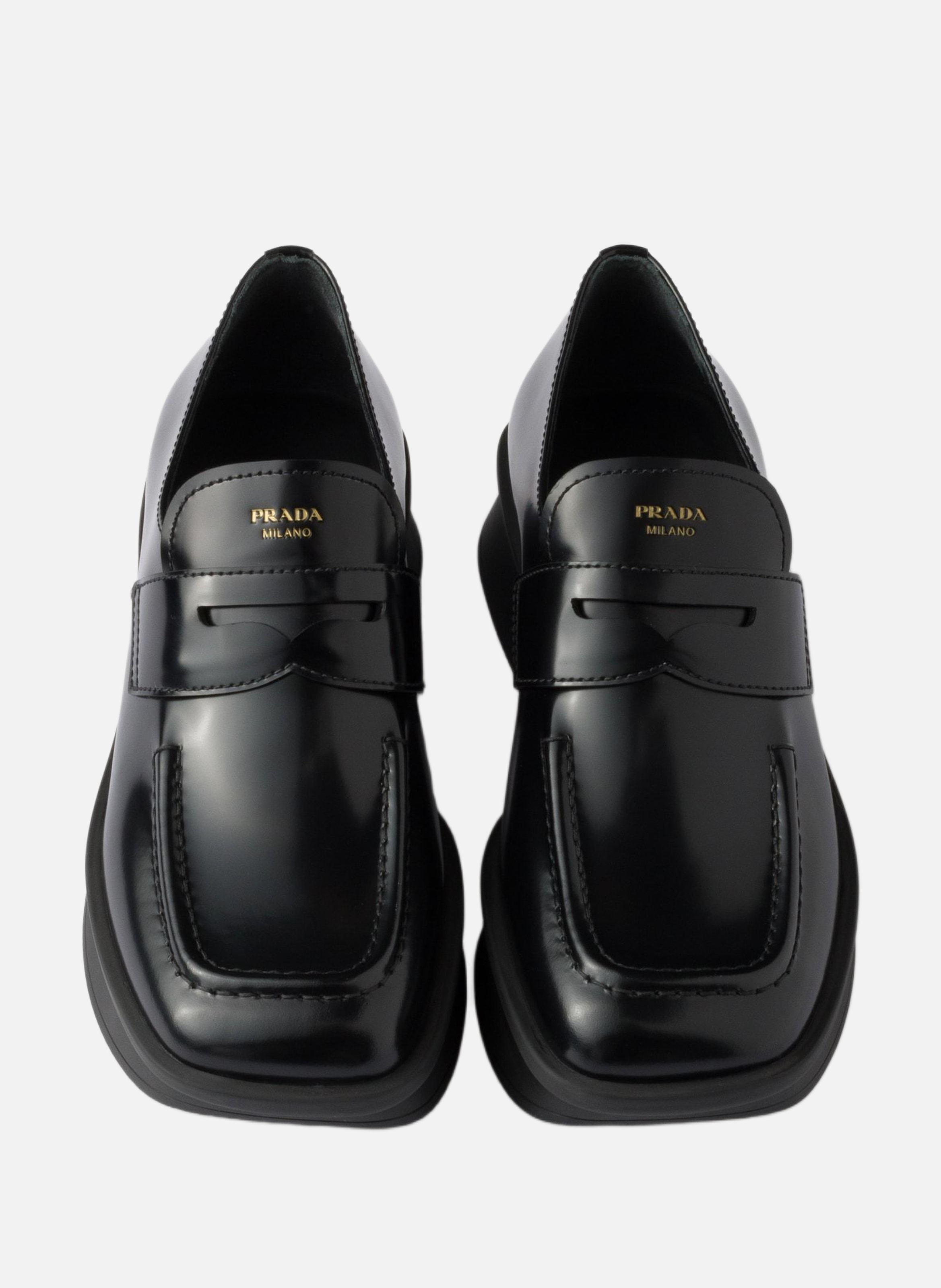 Mocassins equal en cuir brossé PRADA Noir