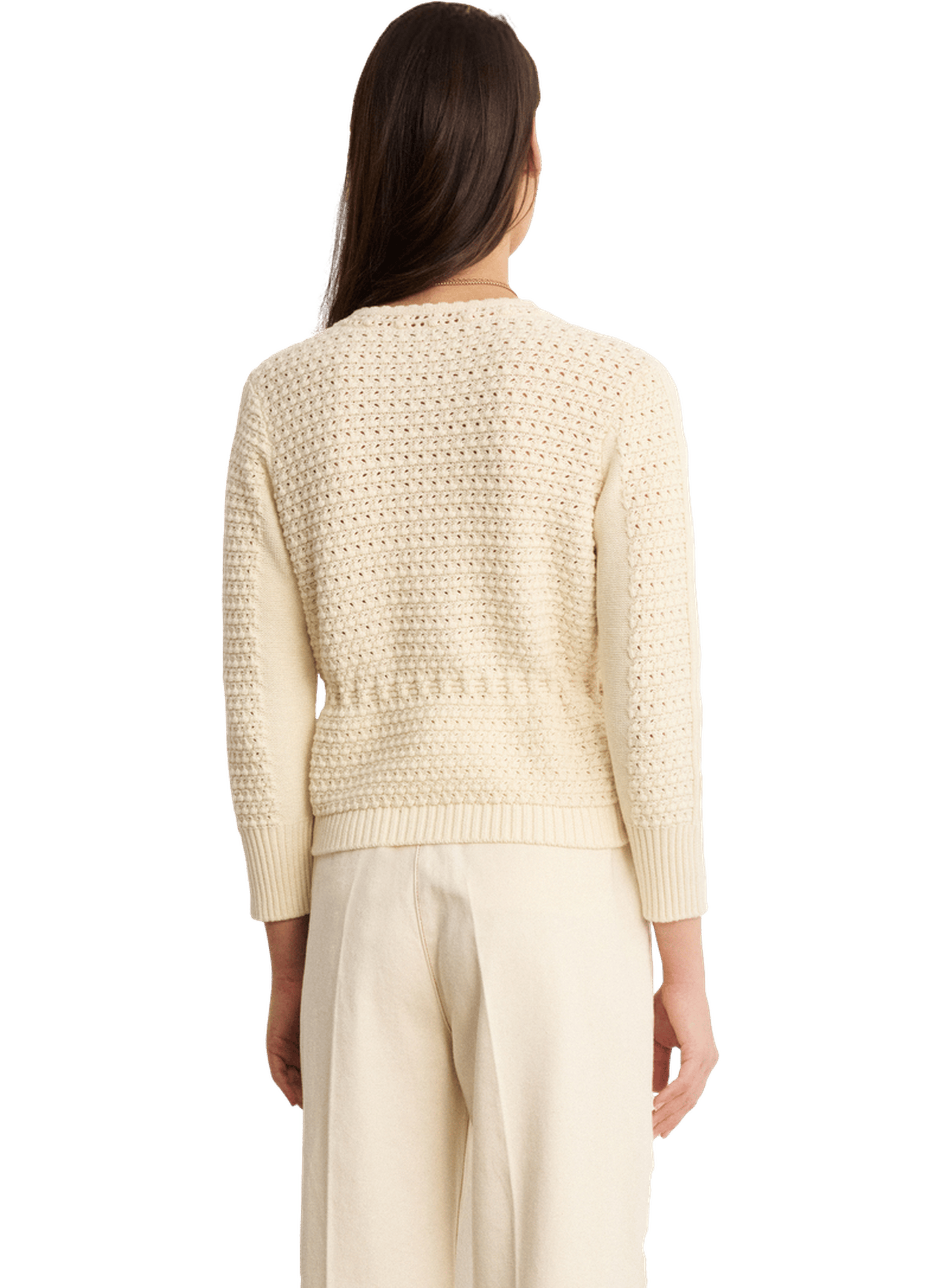 Gilet en crochet à lacet - liliane PABLO Beige