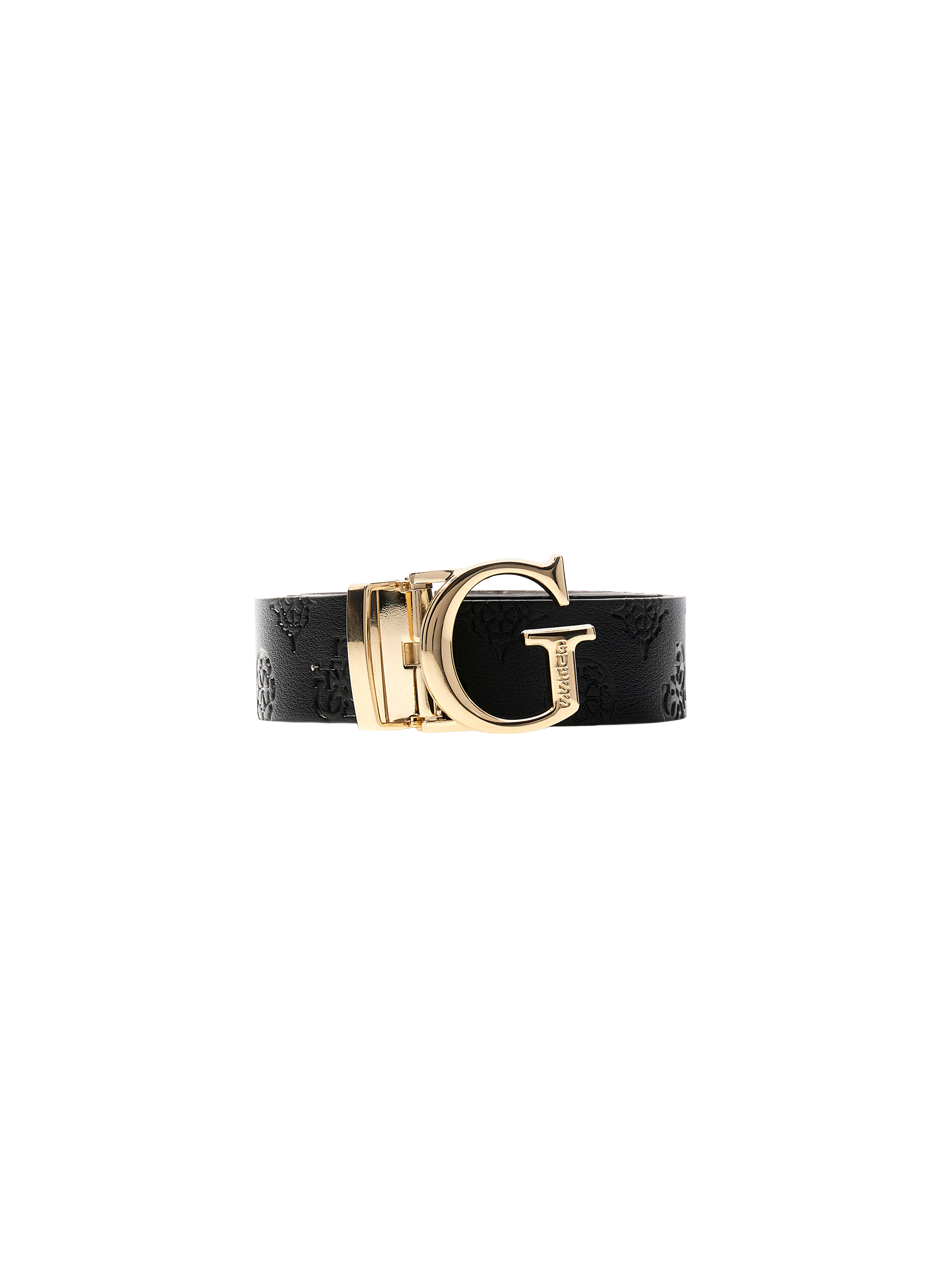 Ceinture effet cuir avec boucle logo GUESS Noir
