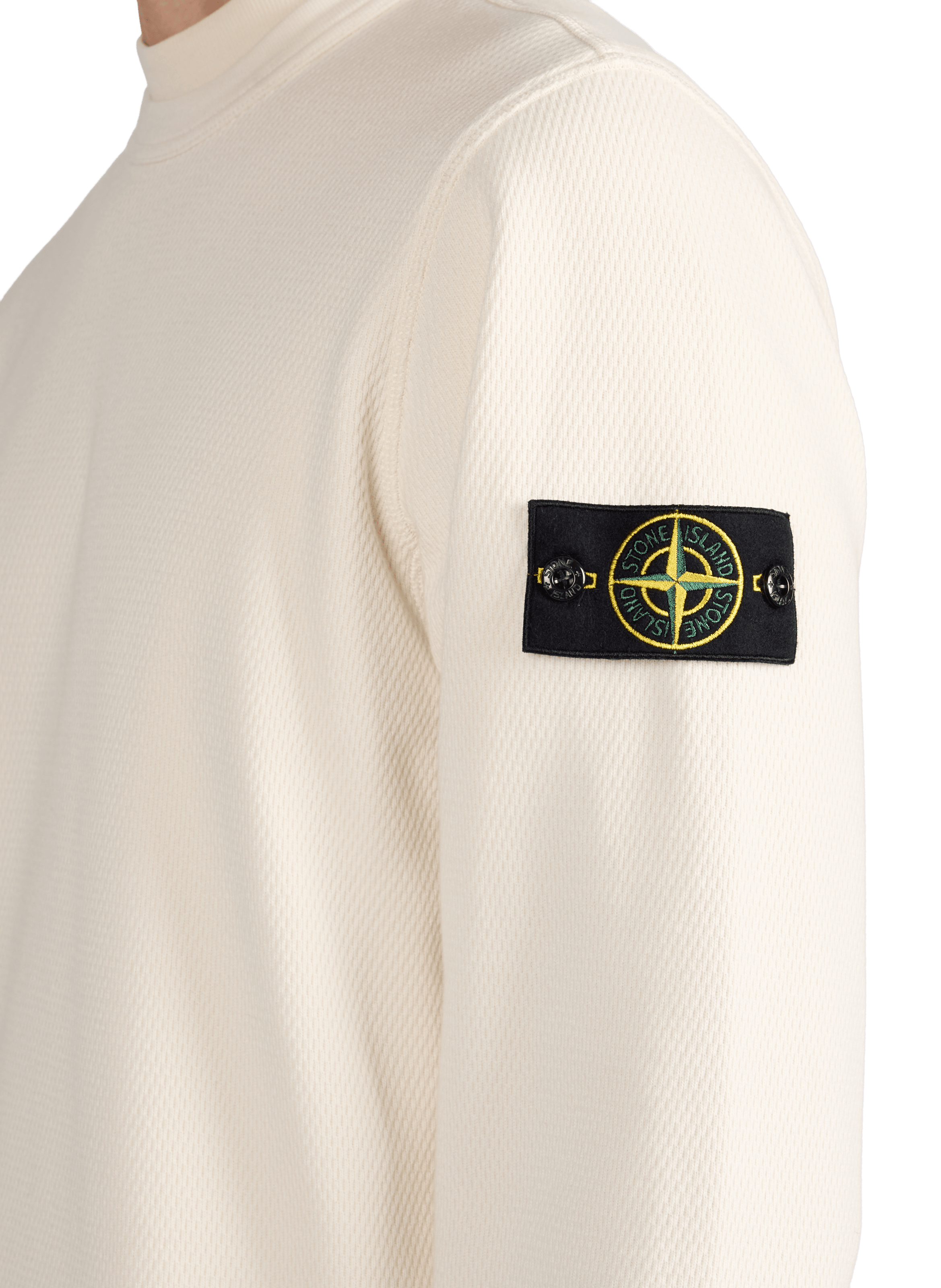 Round neck sweatshirt in piqué cotton STONE ISLAND Beige