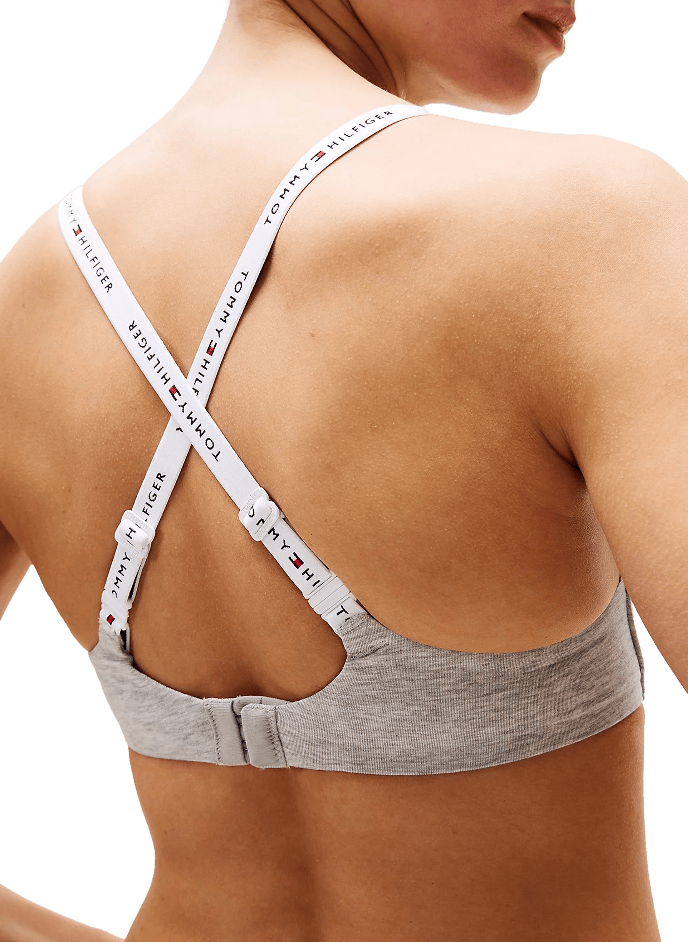 Soutien-gorge à logo en coton TOMMY HILFIGER Gris