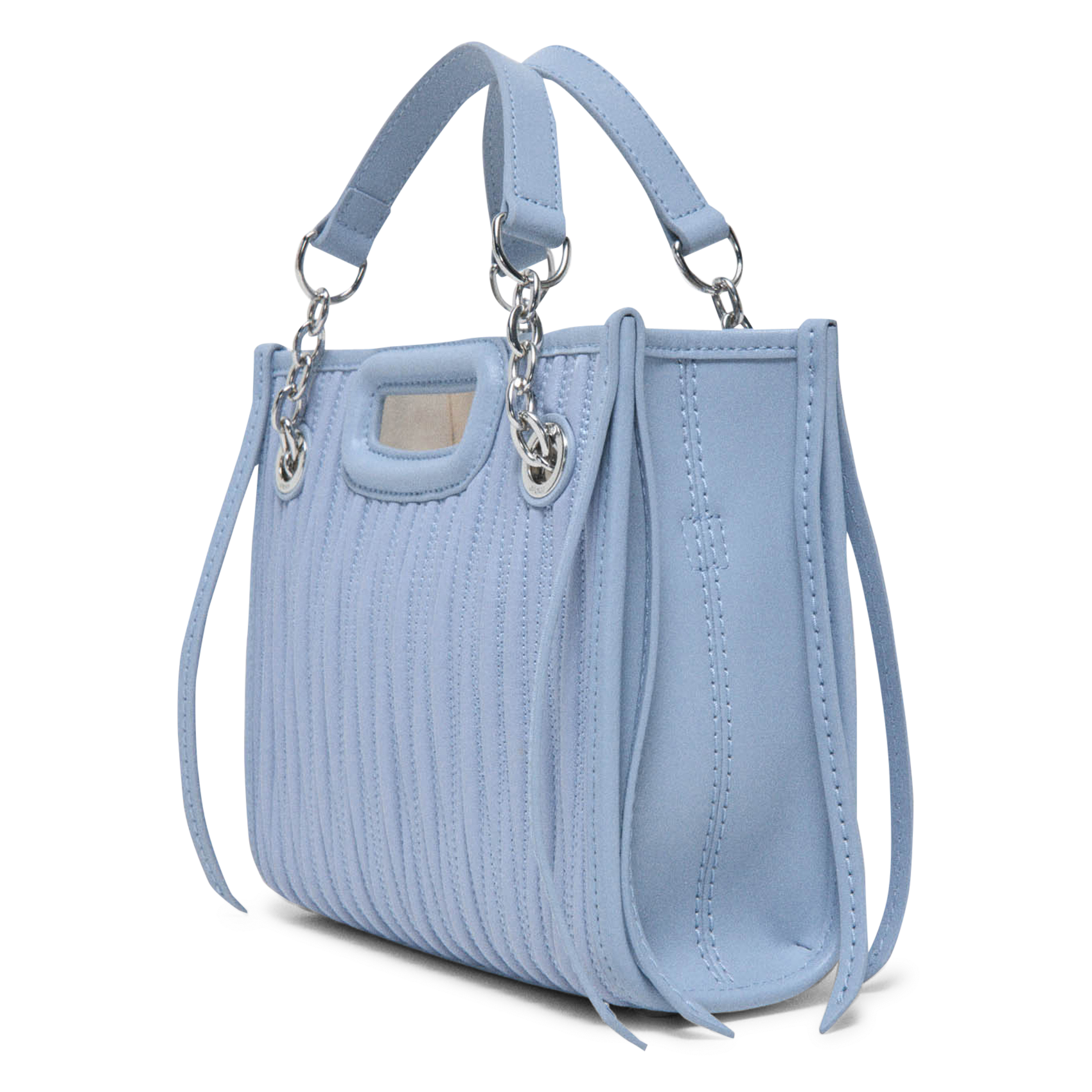Sac bandoulière en cuir m cabas mini MAJE Bleu