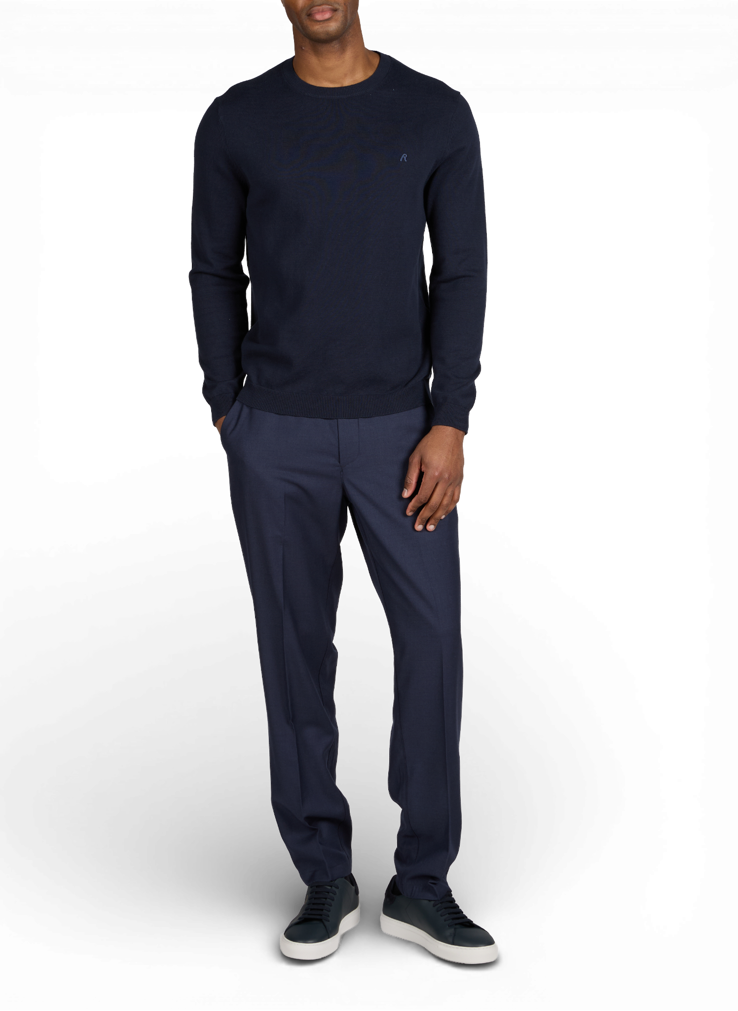 Pull à logo en coton REPLAY Bleu