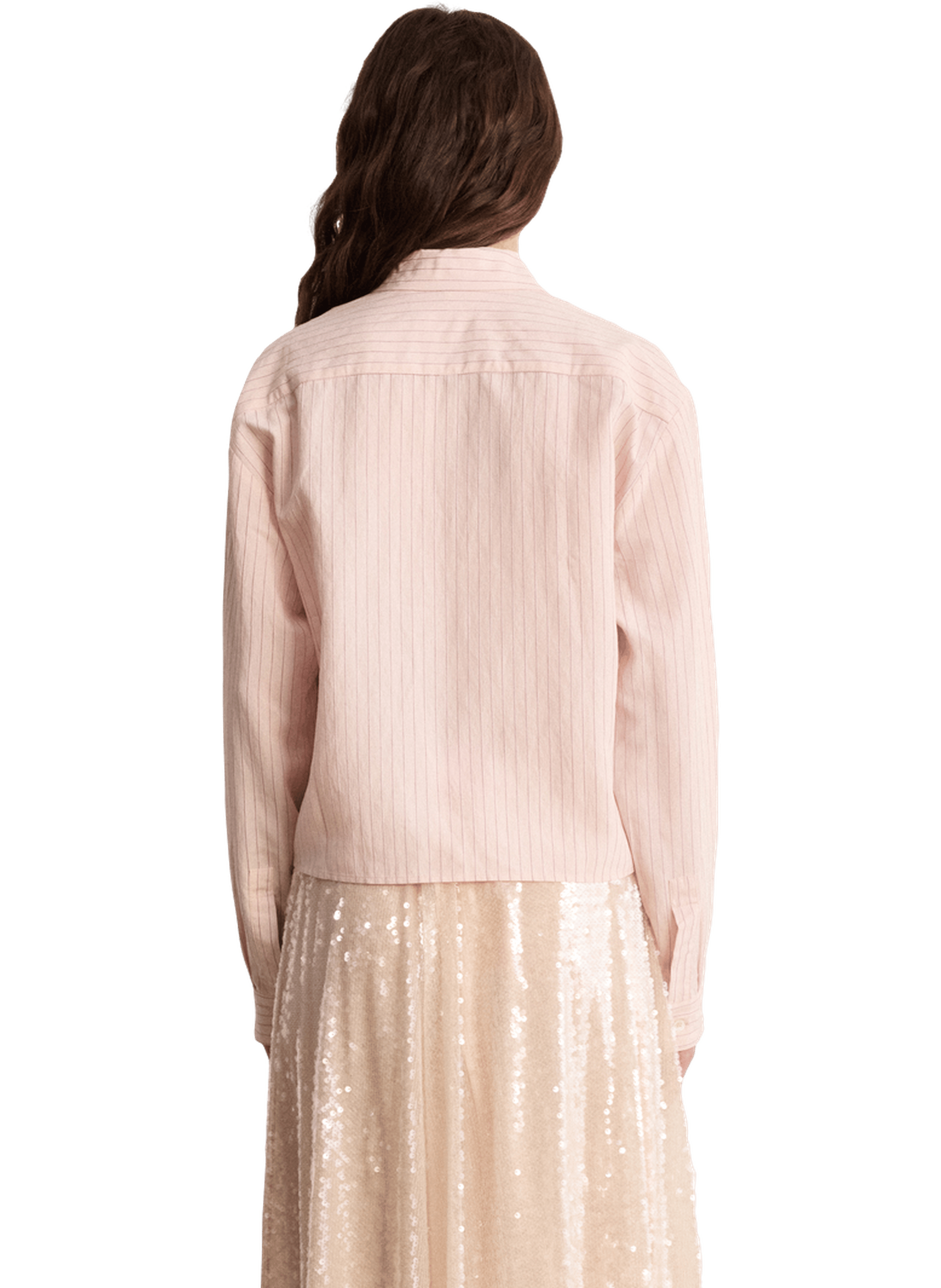 Chemise courte à rayures - cassia PABLO Beige