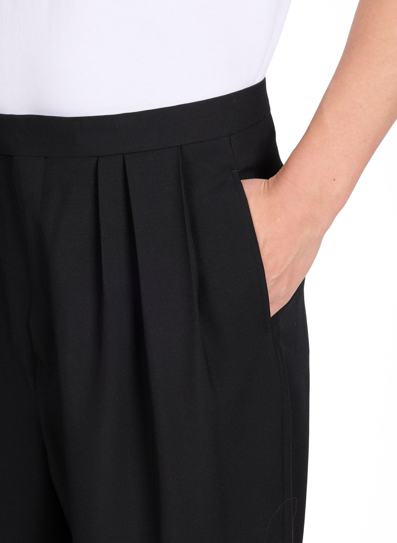 Straight trousers in wool and mohair DRIES VAN NOTEN Black